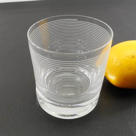 Mikasa Cheers Low Ball Old Fashioned Glass - Horizontal Lines