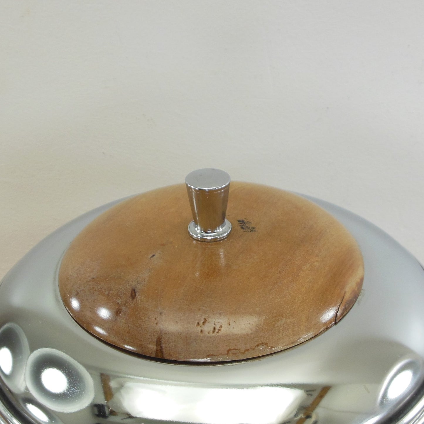 Milbern Creation New Jersey USA - Chrome Wood Ice Bucket Vintage