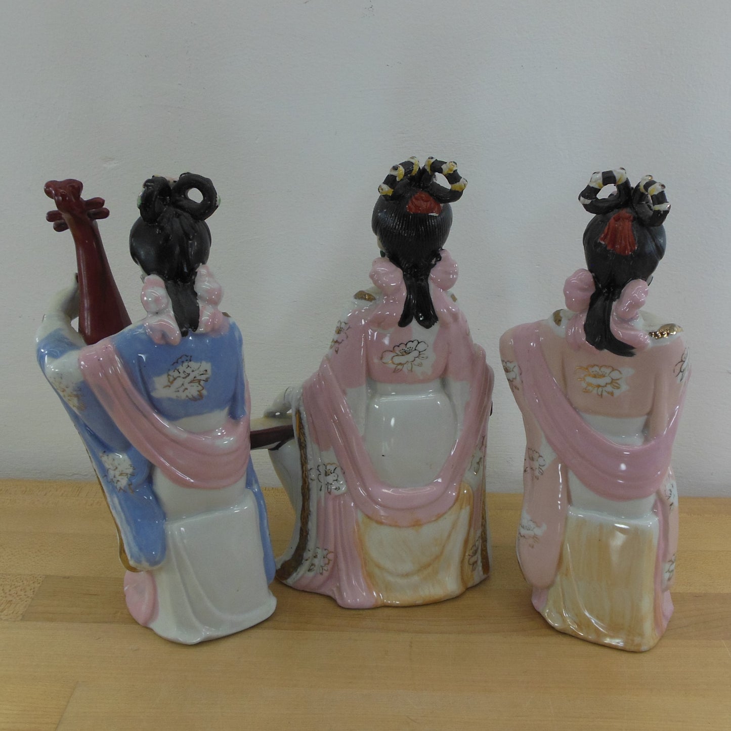 Chinese Figural Porcelain Lady Musicians 3 Set Painted