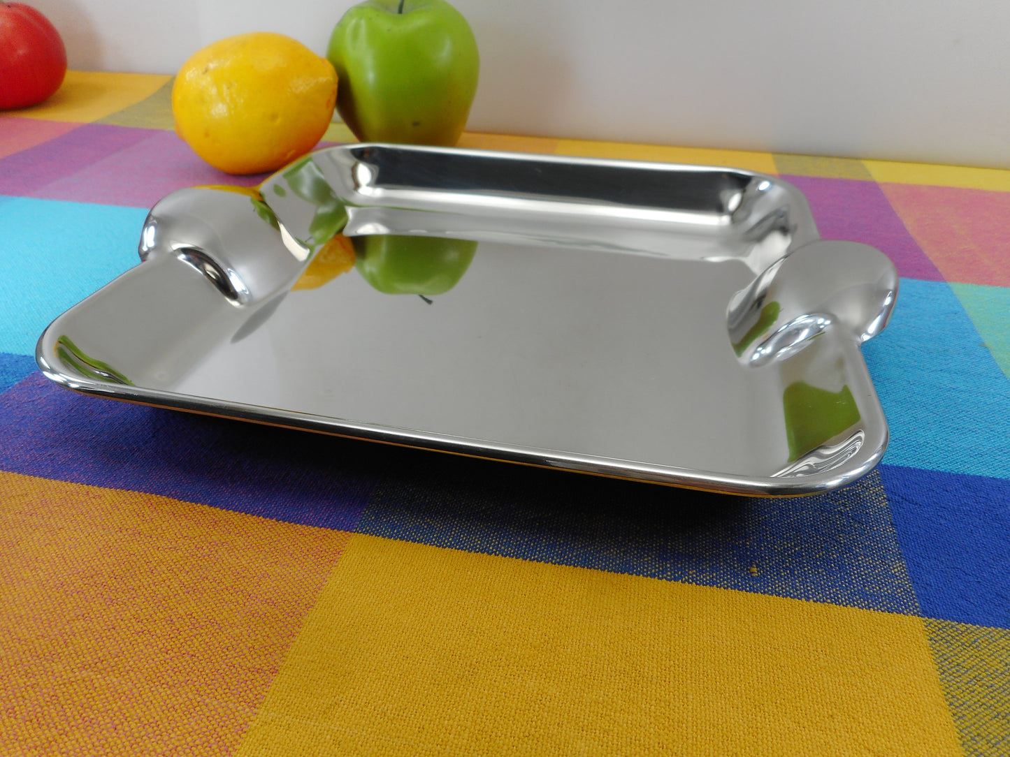 Morinox Italy Mirror Stainless Square Serving Tray 9" Double Handle