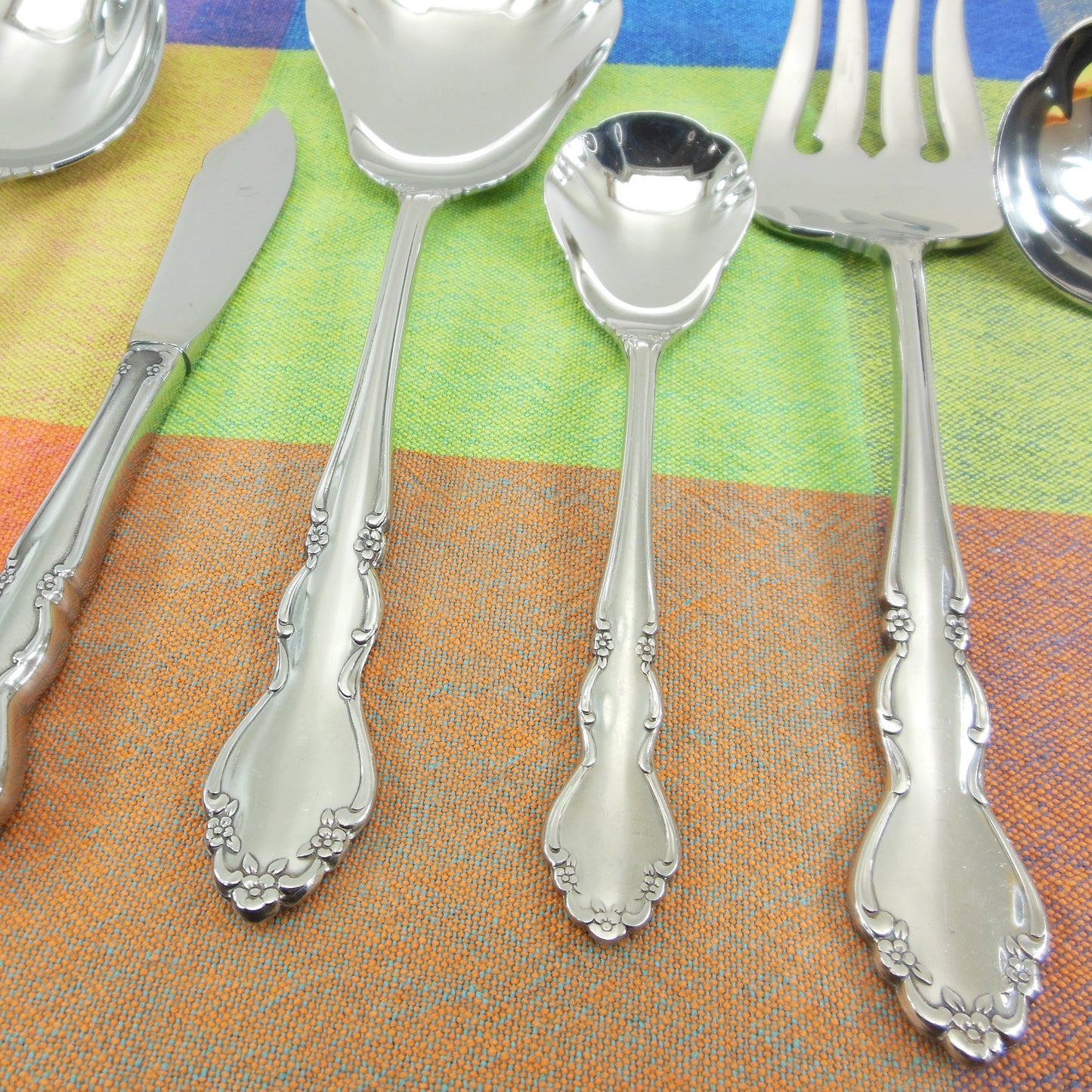 Oneida Heirloom Cube Dover Stainless Hostess Serving Set 6 Piece Used