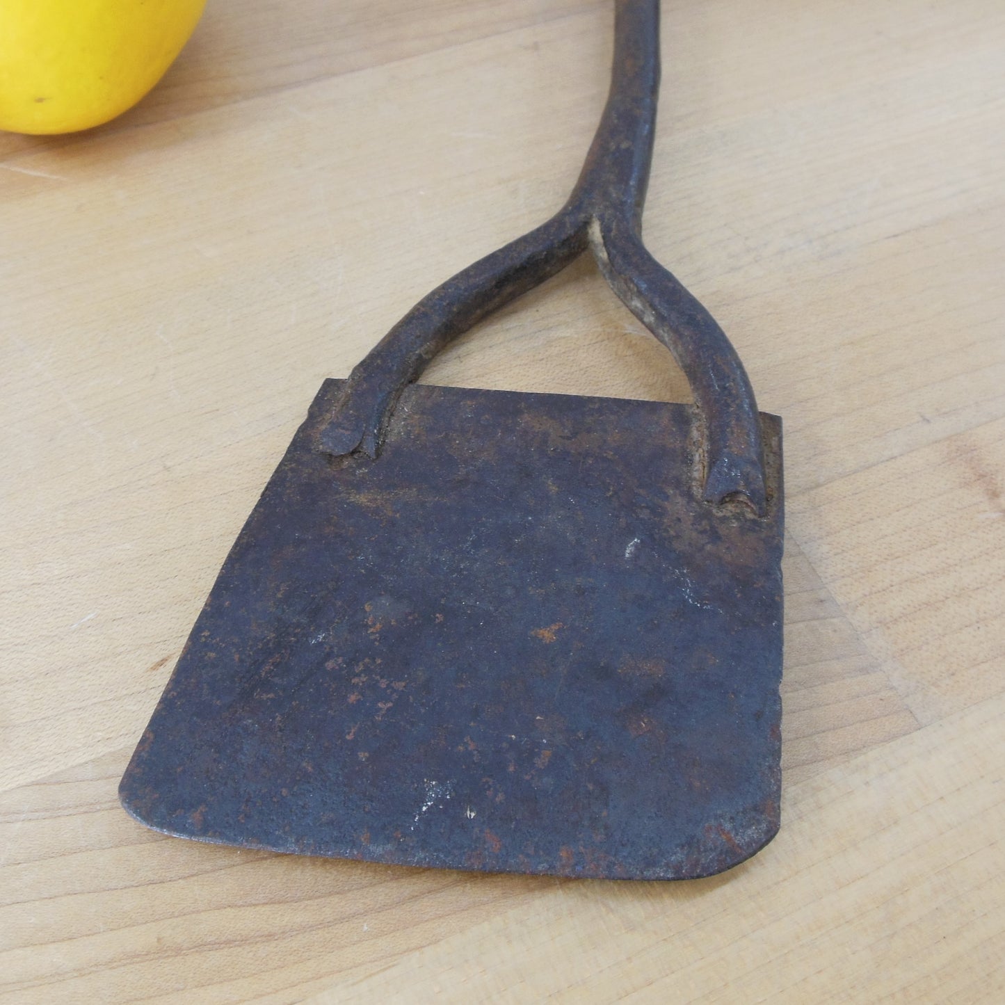 Antique Forged Iron Right Angle Scraper - Dough Ice Farm Kitchen Primitive Tool Old Vintage