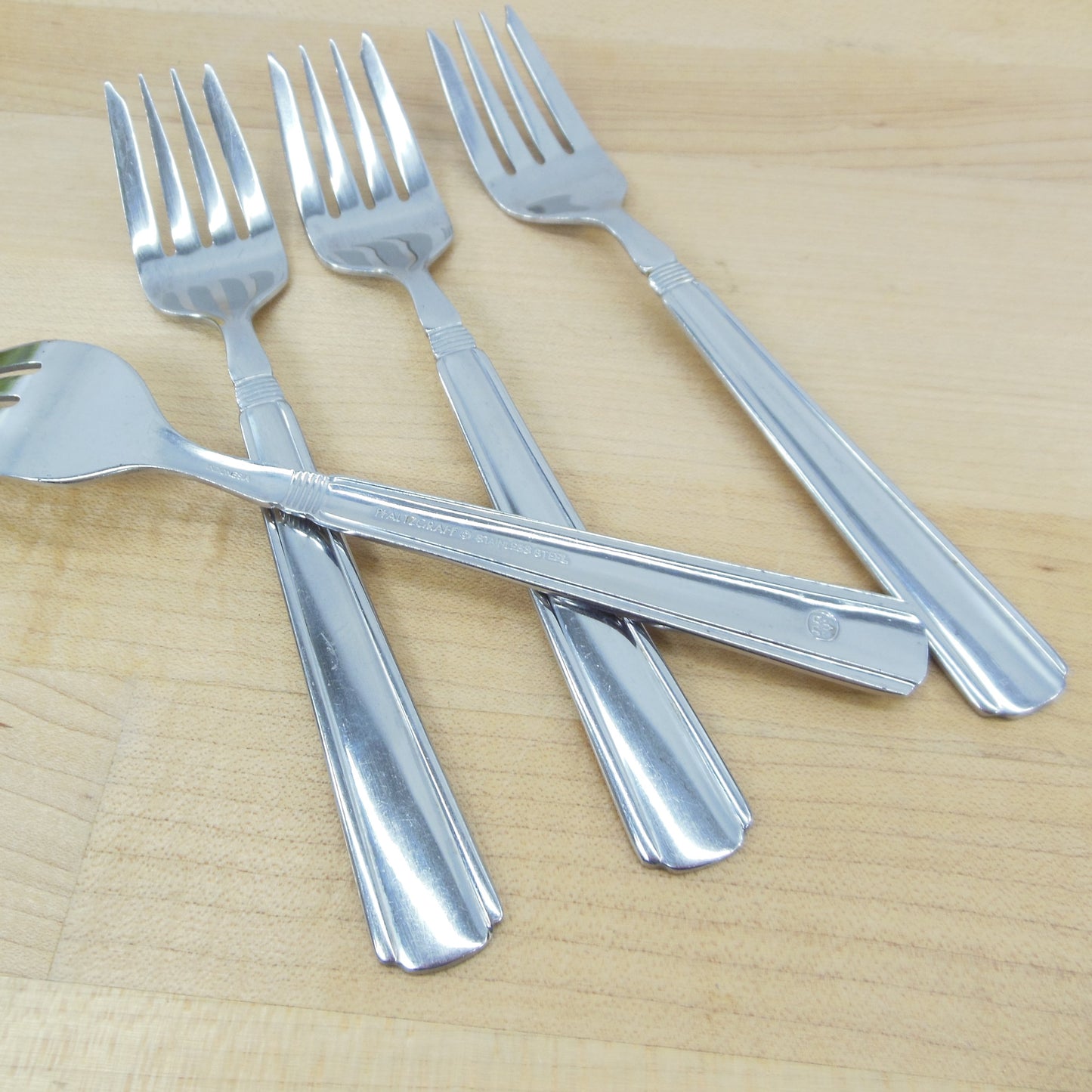 Pfaltzgraff PFF97 Stainless 4 Set Salad Forks Used