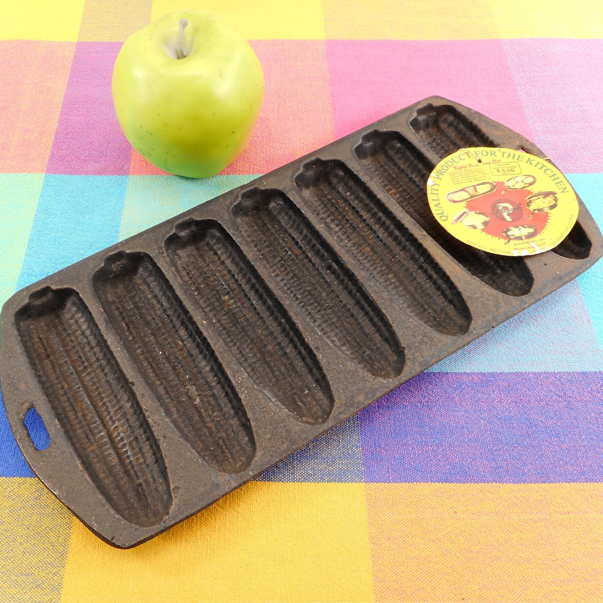 Pagoel Mexico Cast Iron Corn Cob Bread Pan 7 Ears