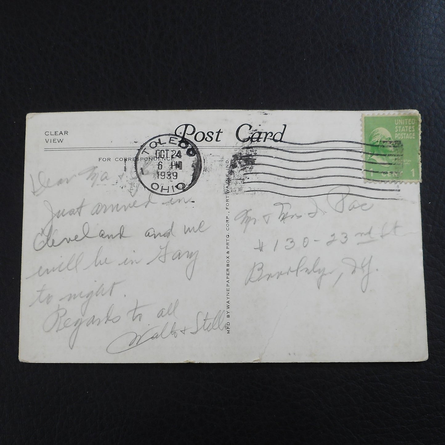 Postcard 1930's Greyhound Bus Stop Post House Corry PA Used