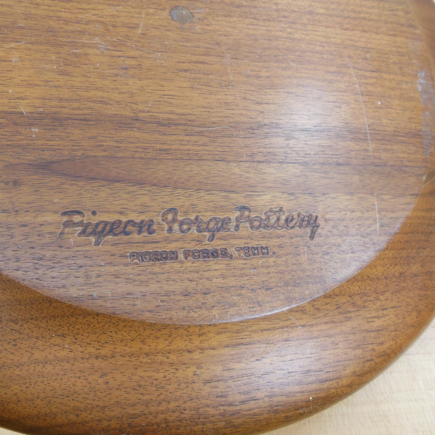 Pigeon Forge Pottery Wheat Tile Walnut Cheese Serving Platter Tray Signed Branded