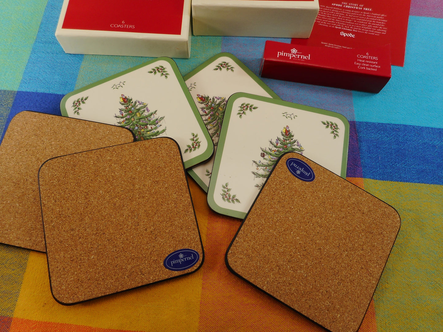 Pimpernel Spode Christmas Tree Drink Coasters Open Box New 6 Set Unused