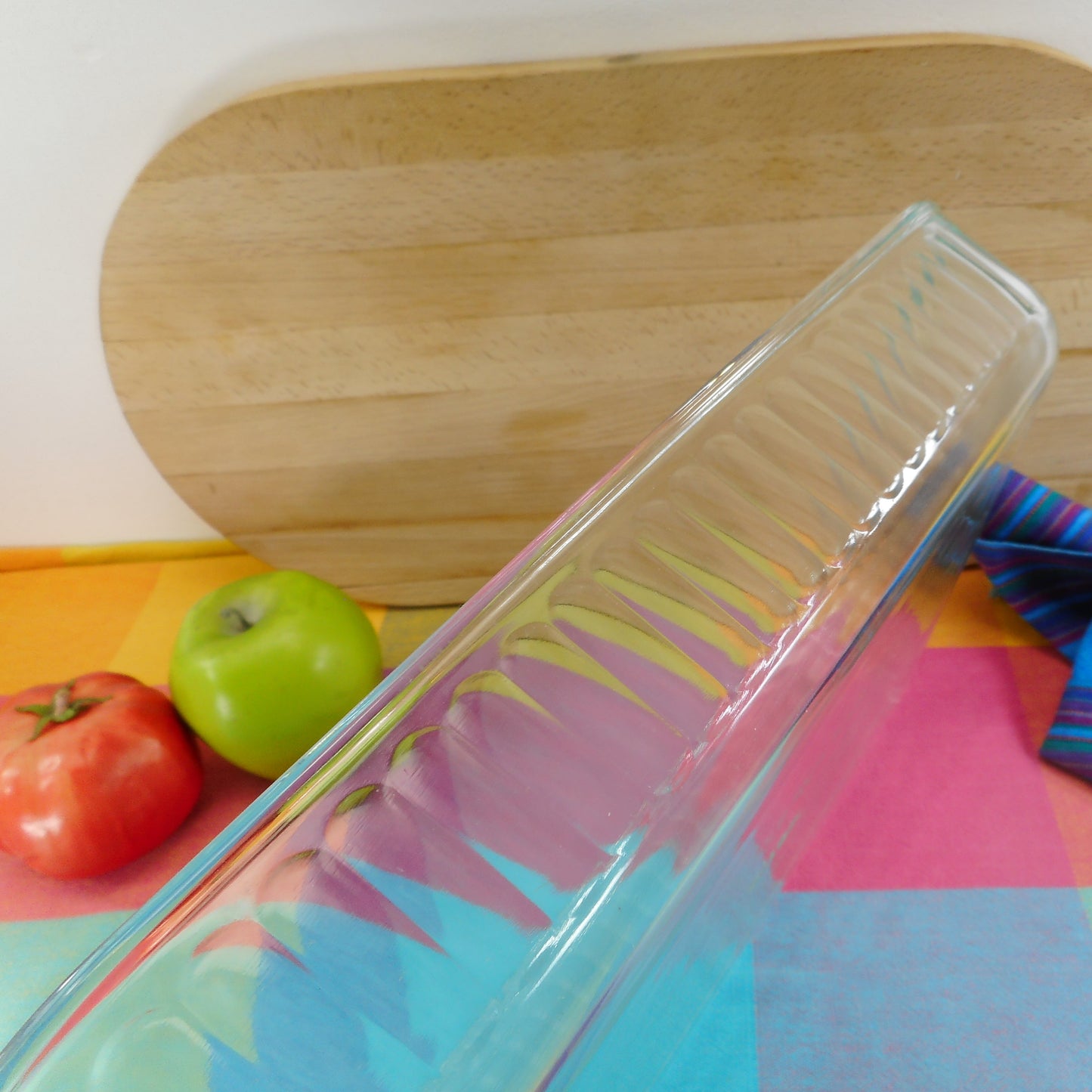 Pyrex Glass USA 3 Quart Casserole Lasagna Dish 233-S Ribbed