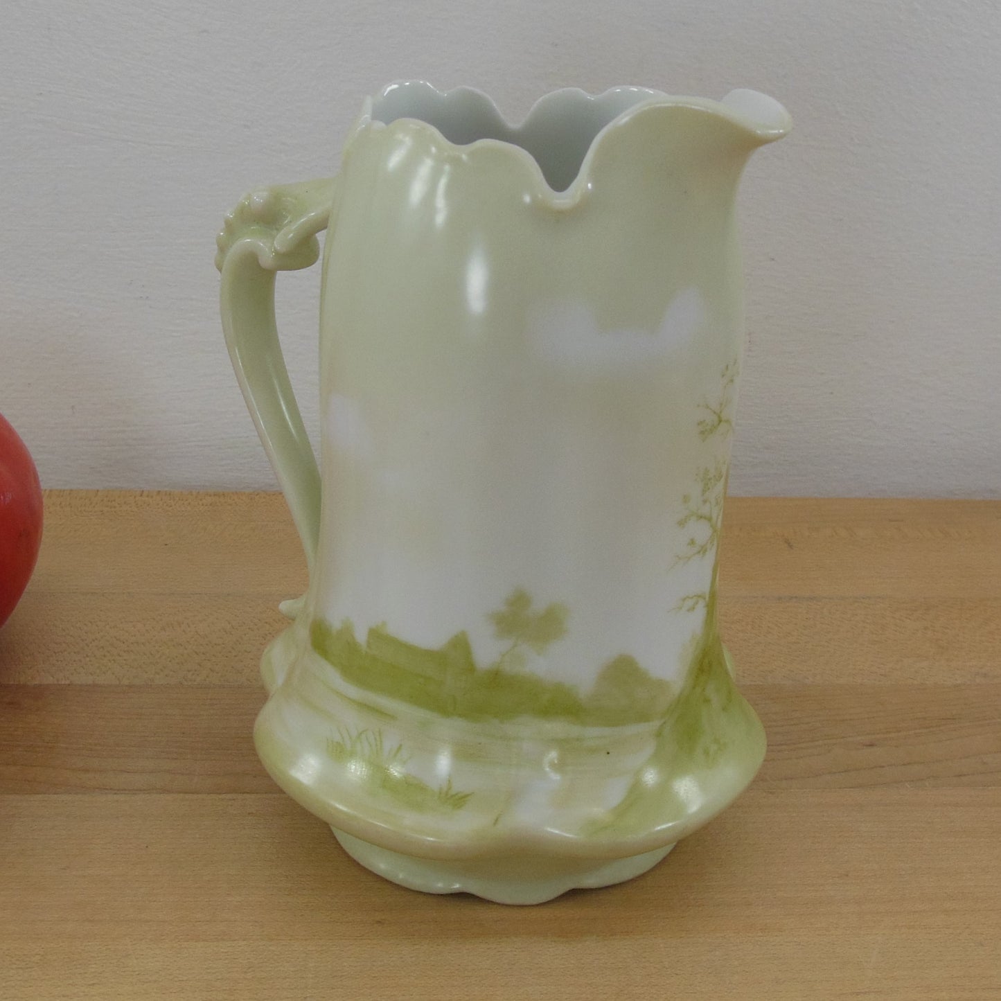 Rosenthal Rheingold Germany Tilly Green Castle Pitcher 5.5" Antique