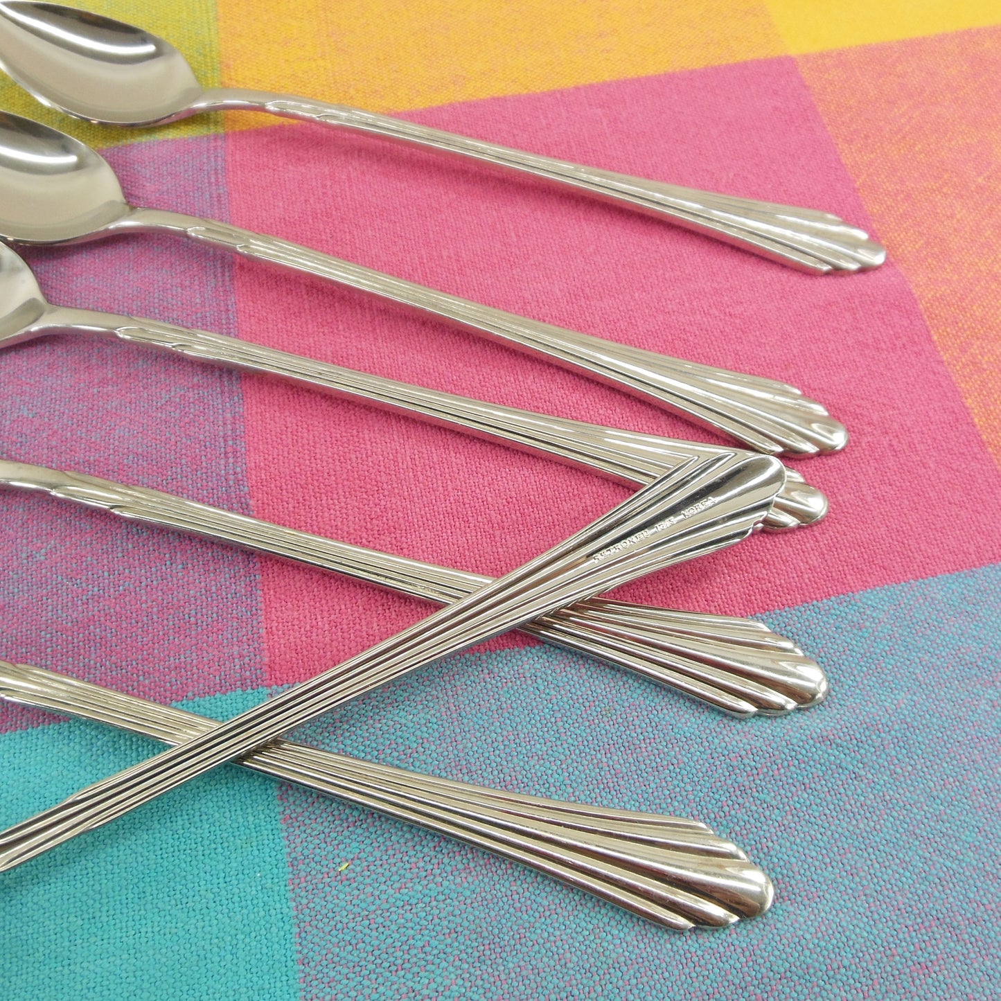 Retroneu Barrington Stainless Flatware - 6 Iced Tea Spoons Vintage Used