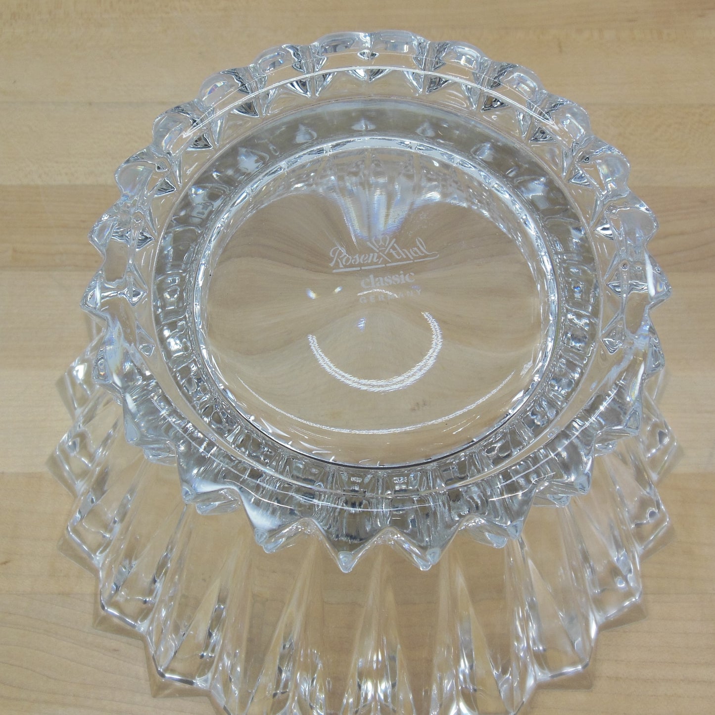 Rosenthal Germany Classic Blossom Crystal Glass 10" Fruit Bowl 1990's vintage