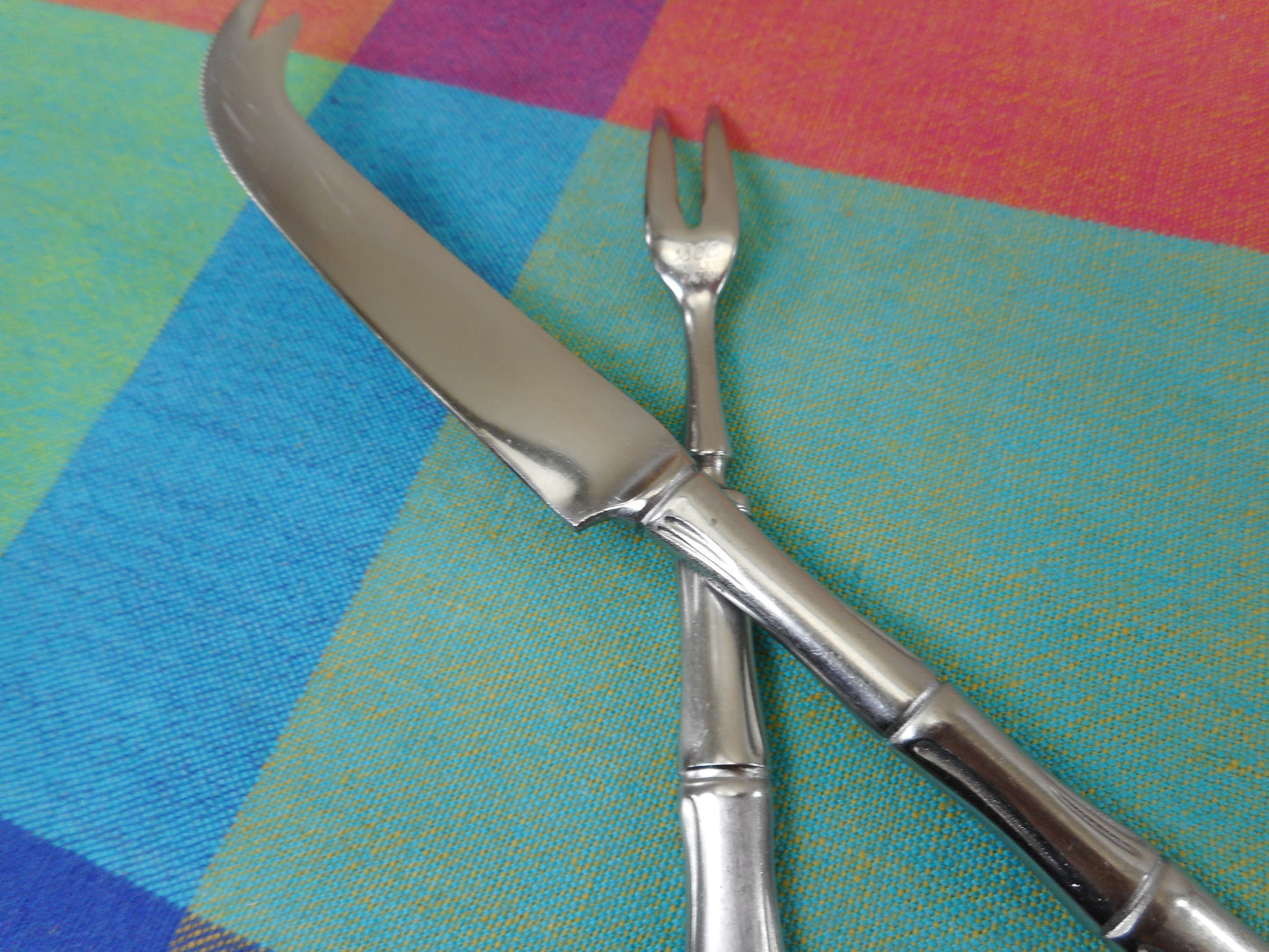 Towle Supreme Cutlery SCC Bamboo Stainless Flatware - Cheese Pick Knife and Pickle Fork Vintage