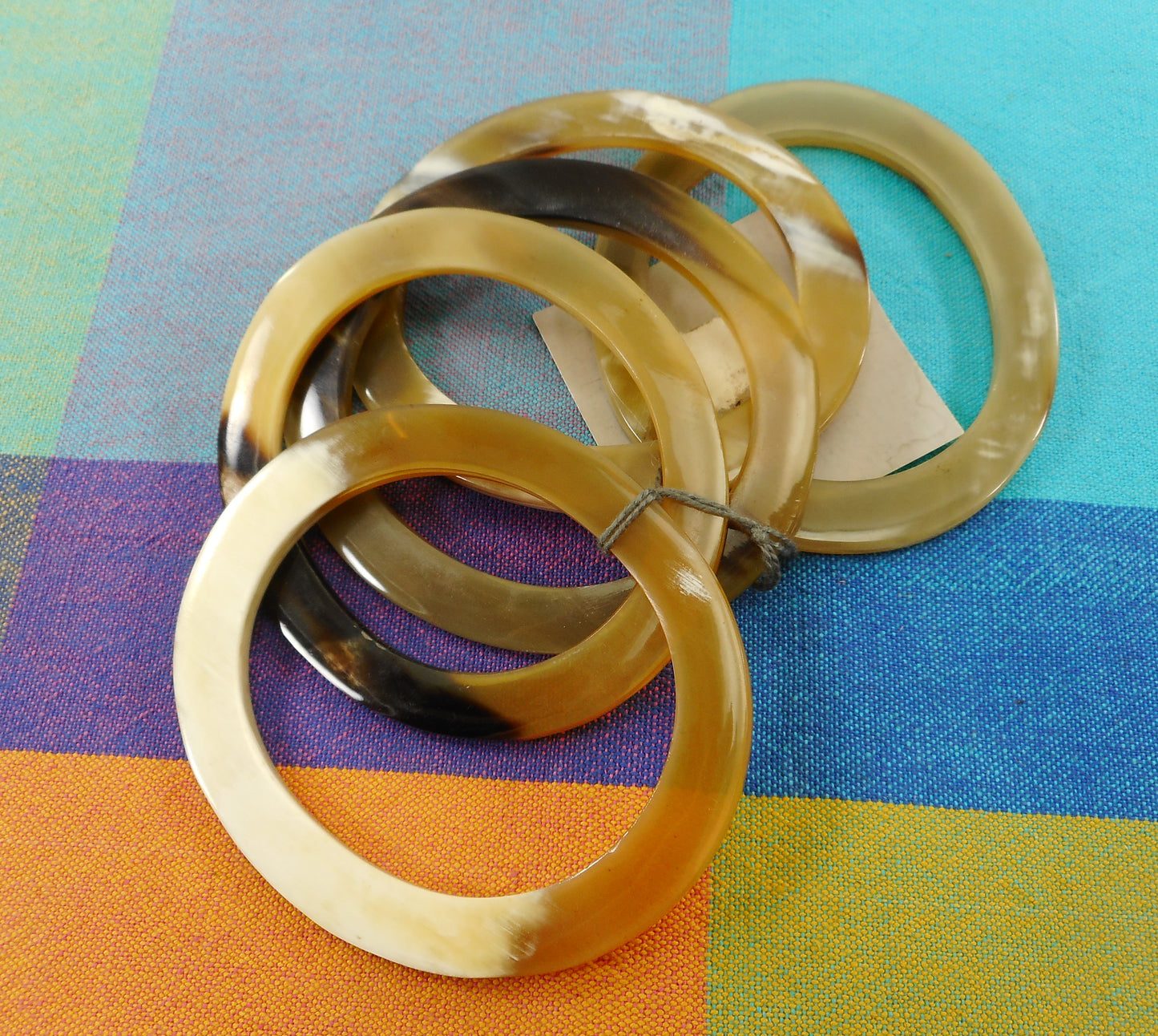 Social Shop Memphis 5 Bangle Bracelet Set - Faux Buffalo Horn NWT