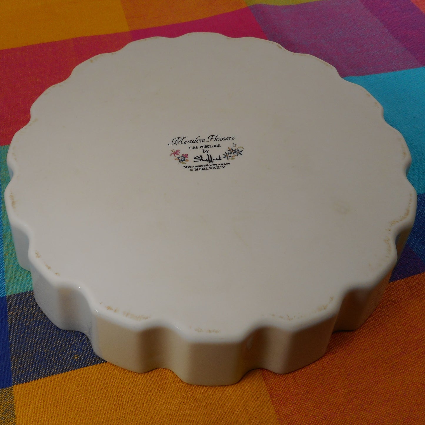 Stafford 1984 Porcelain Meadow Flowers Pie Plate Dish Ovenware 10"