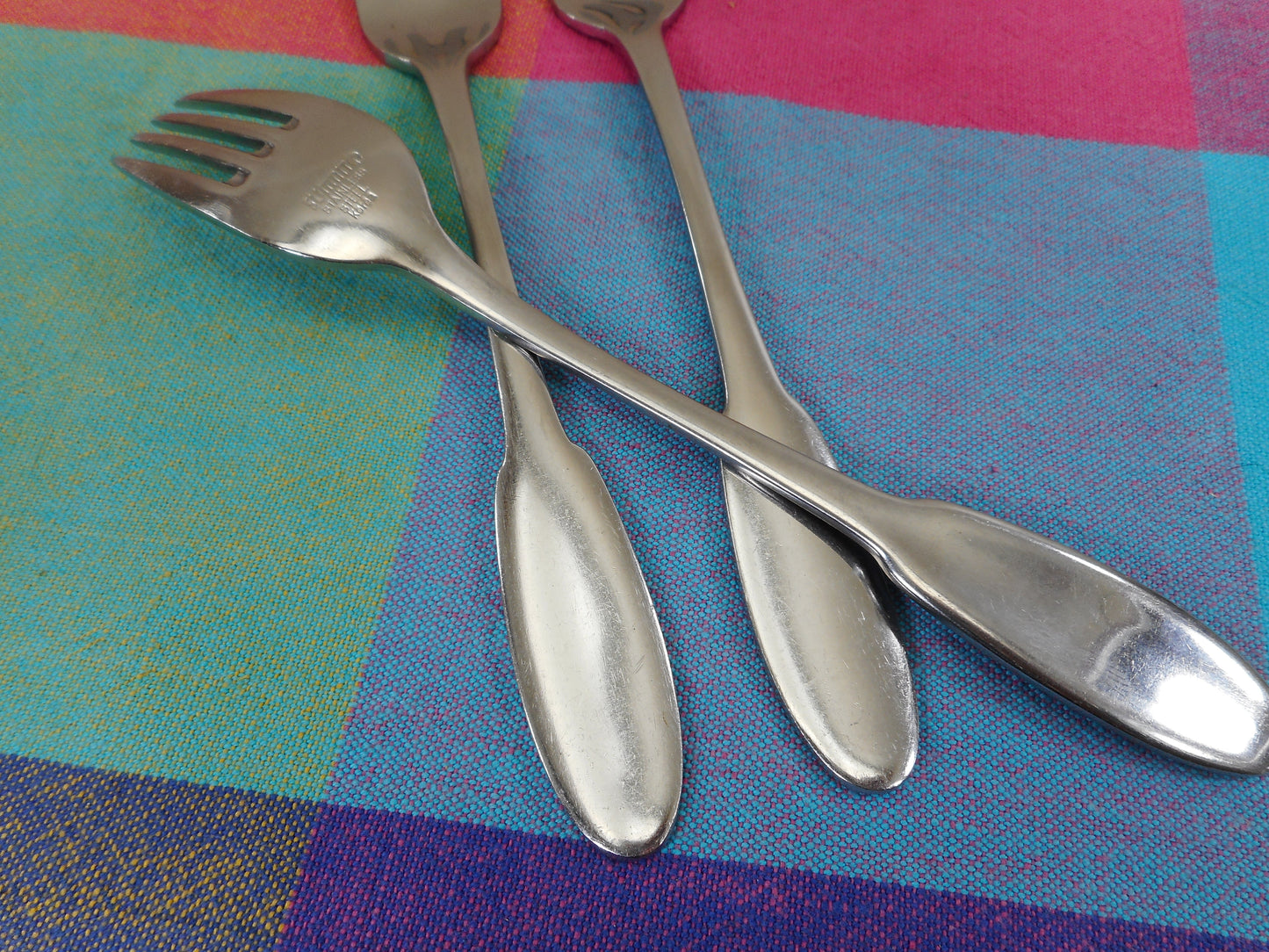 Summit Korea SMT5 Stainless Flatware - 3 Dinner Forks Used Vintage