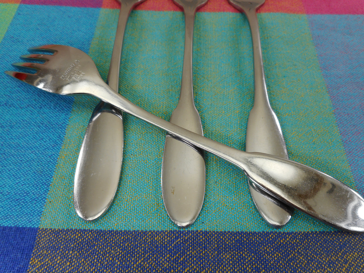 Summit Korea SMT5 Stainless Flatware - 4 Salad Forks Vintage Used
