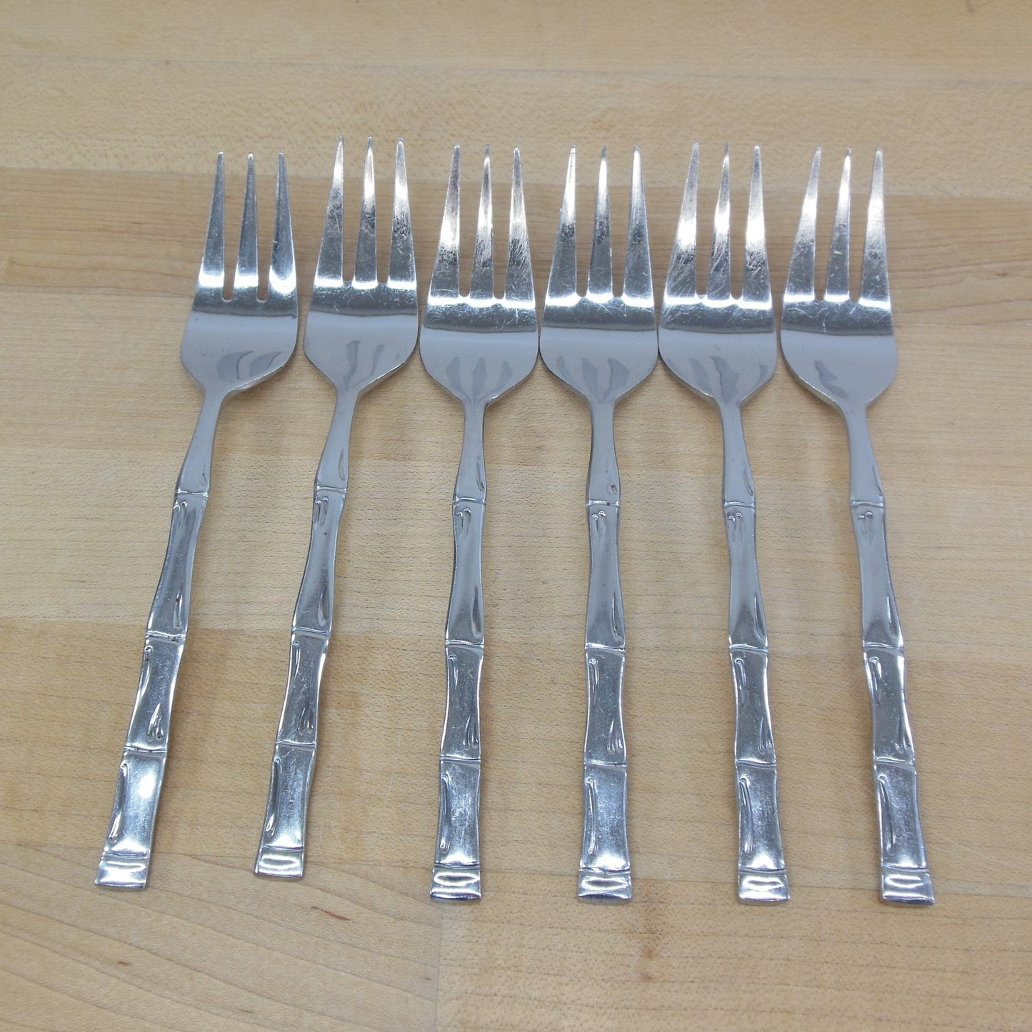 Sunshine Korea Royal Suprema Bamboo Stainless - Salad Forks 6 Set