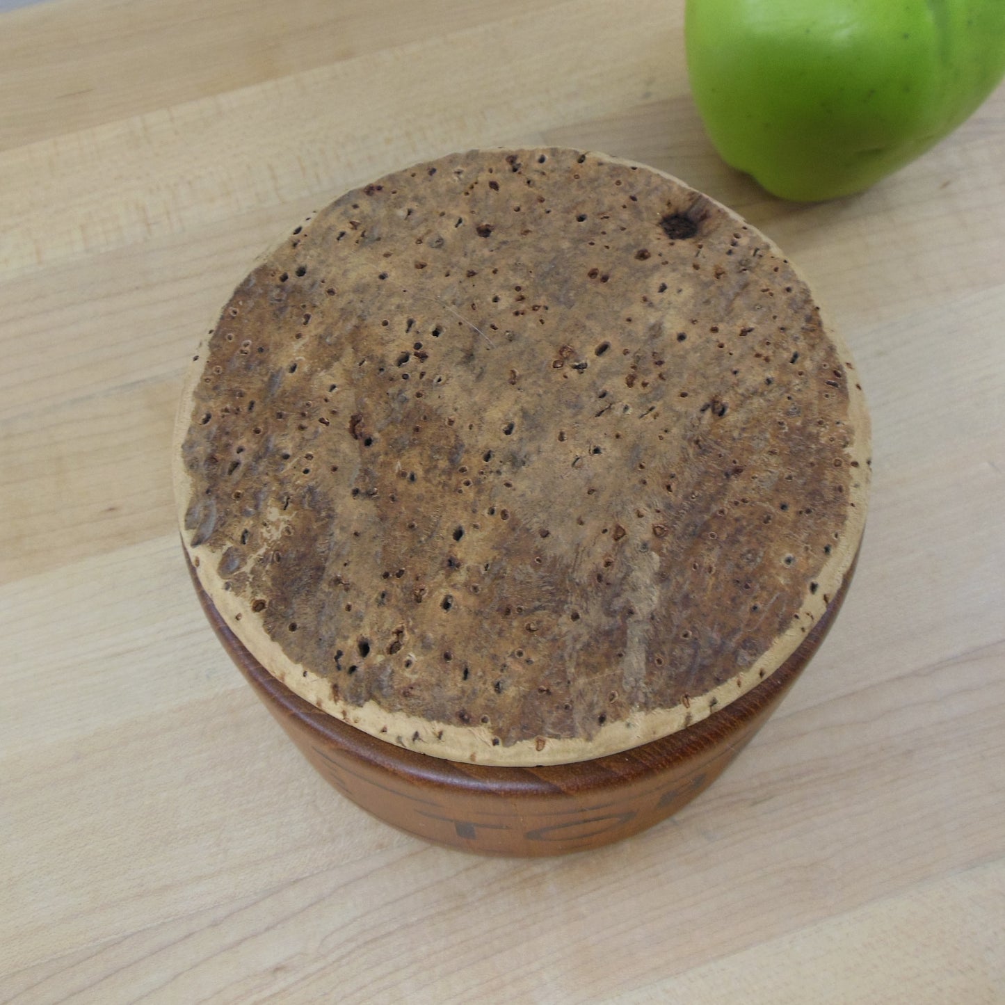 Sowe Konst Sovenstad Sweden Tobak Teak Tobacco Jar Container Cork Vintage