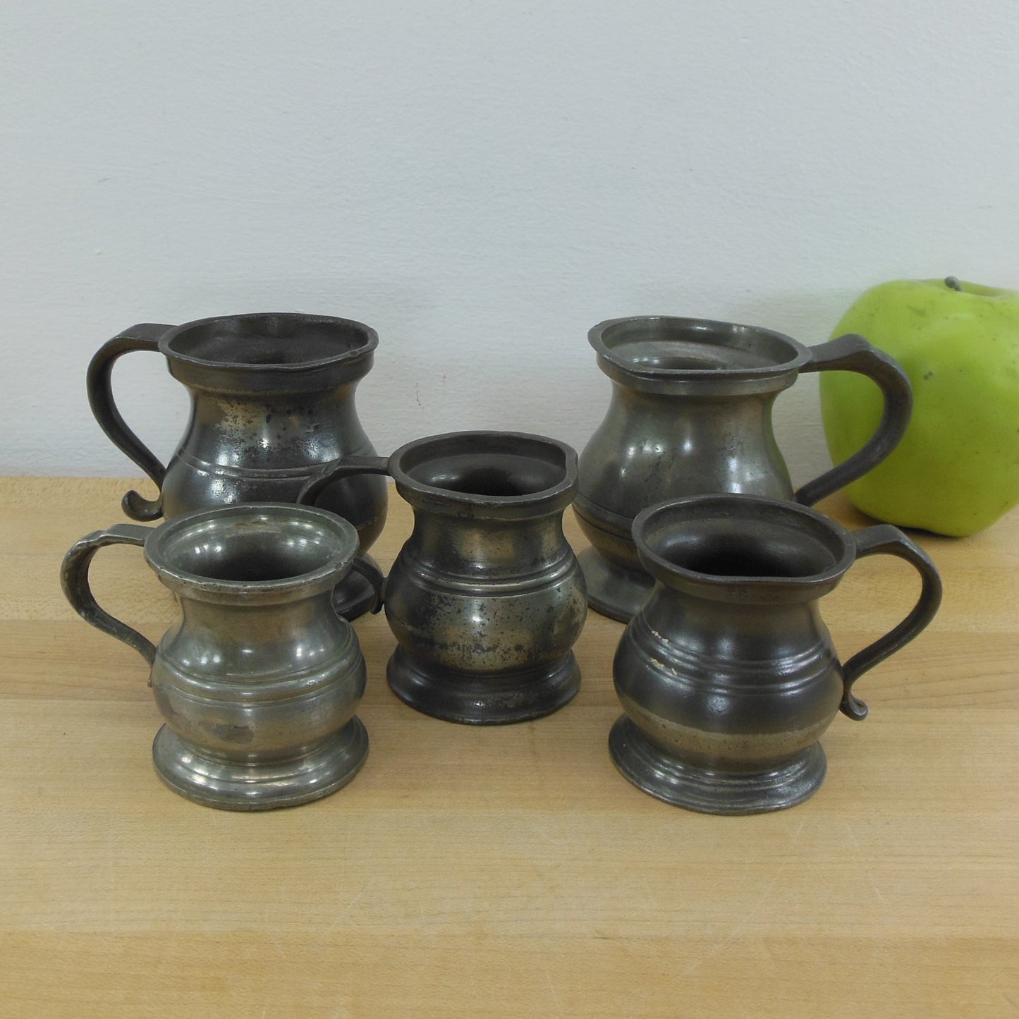 English Pewter Tankard 5 Lot Miniature Small Harry Mason Gill VR CM