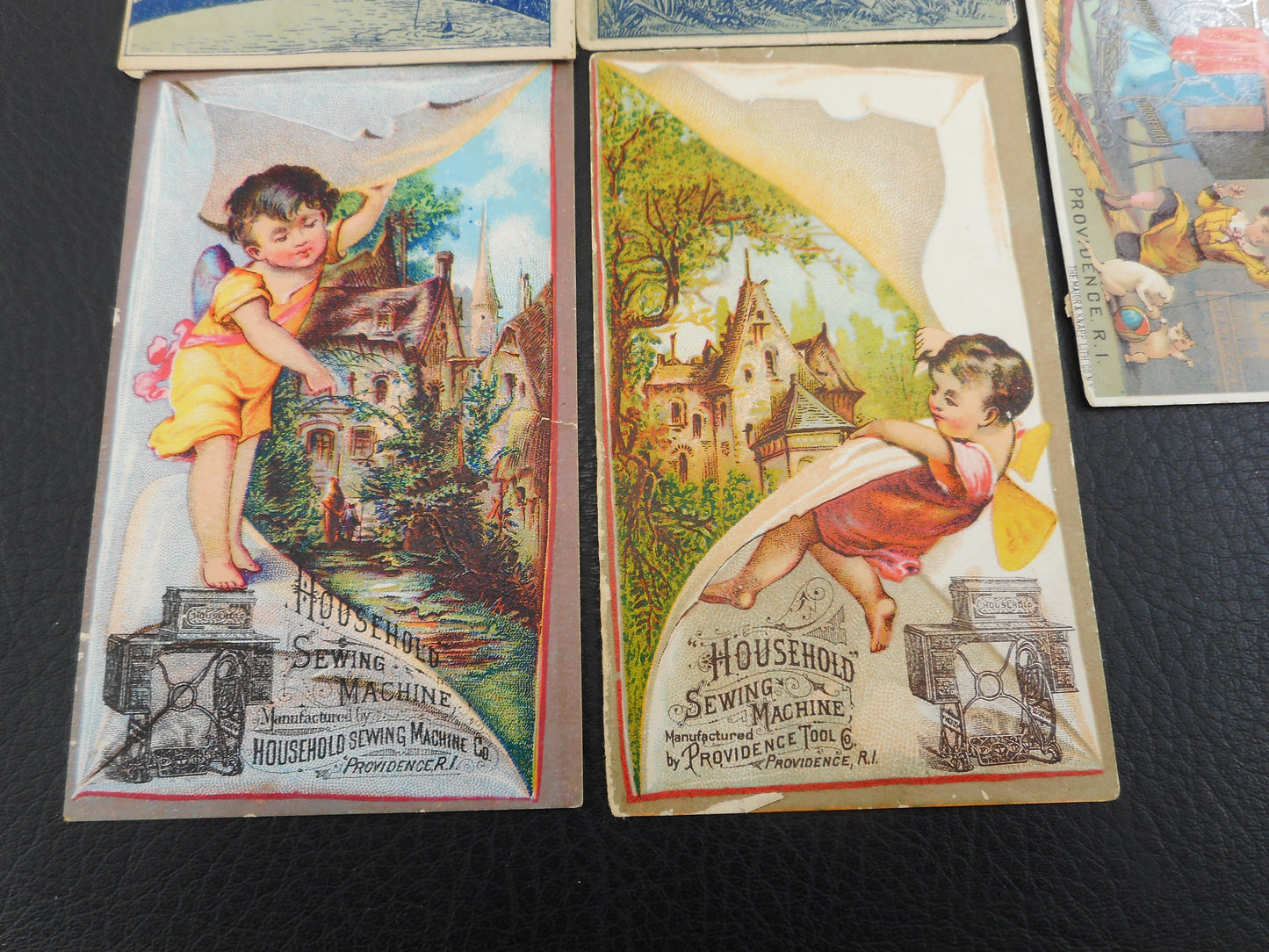 Antique Trade Cards Household Sewing Machine Providence Tool Co. - 5 Lot Advertising
