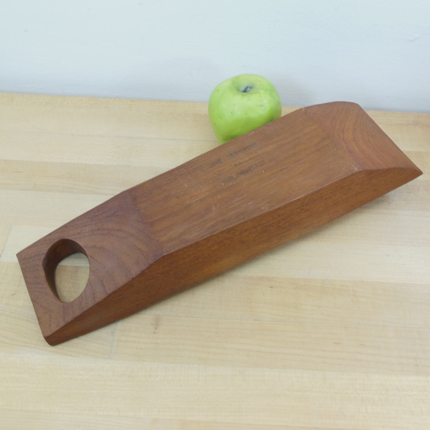 Action Industries Thailand Teak Wood Serving Bowl Tray Used