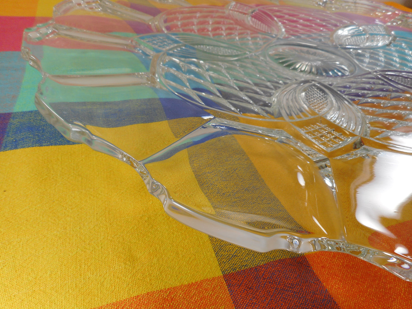 Duncan & Miller King Arthur EAPG Large 22" Torte Glass Plate Platter - Punch Bowl Underplate Platter