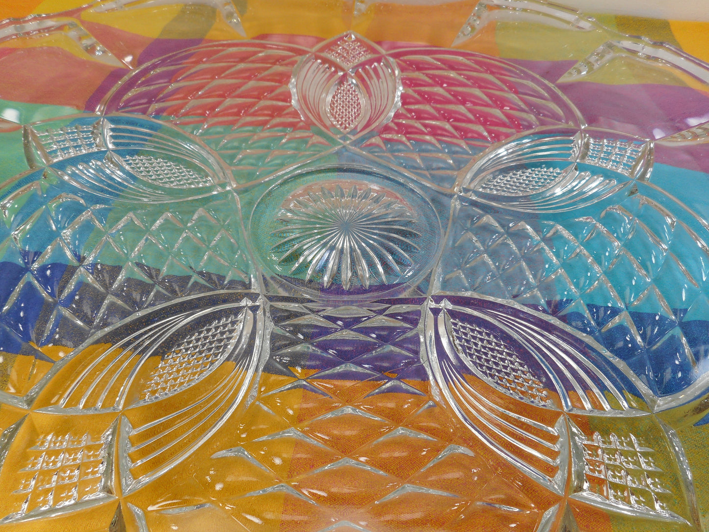 Duncan & Miller King Arthur EAPG Large 22" Torte Glass Plate Platter - Punch Bowl Underplate 15 Cup