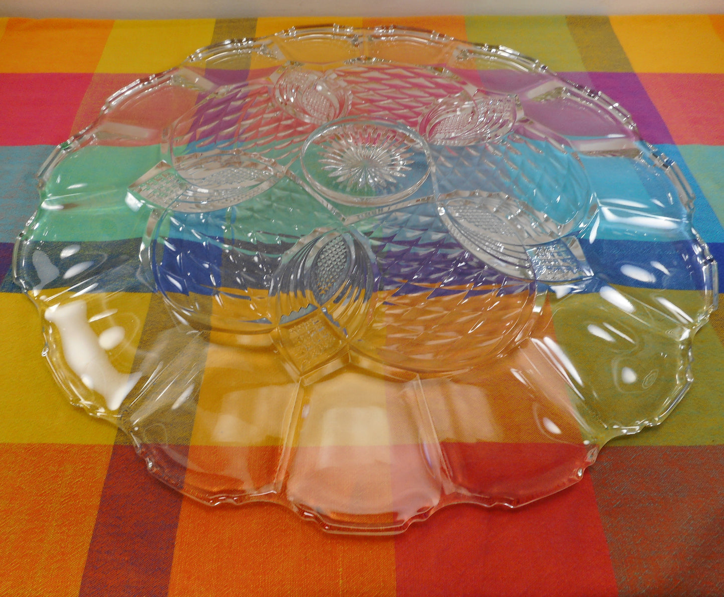 Duncan & Miller King Arthur EAPG Large 22" Torte Glass Plate Platter - Punch Bowl Underplate EUC