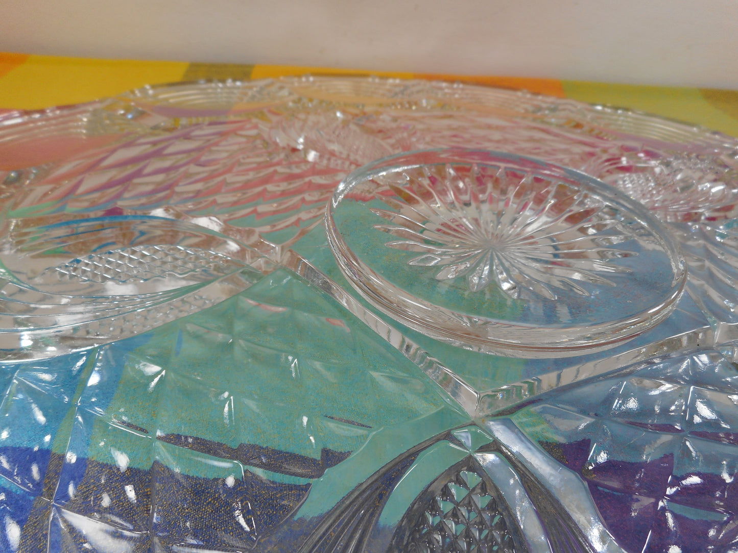 Duncan & Miller King Arthur EAPG Large 22" Torte Glass Plate Platter - Punch Bowl Underplate USA