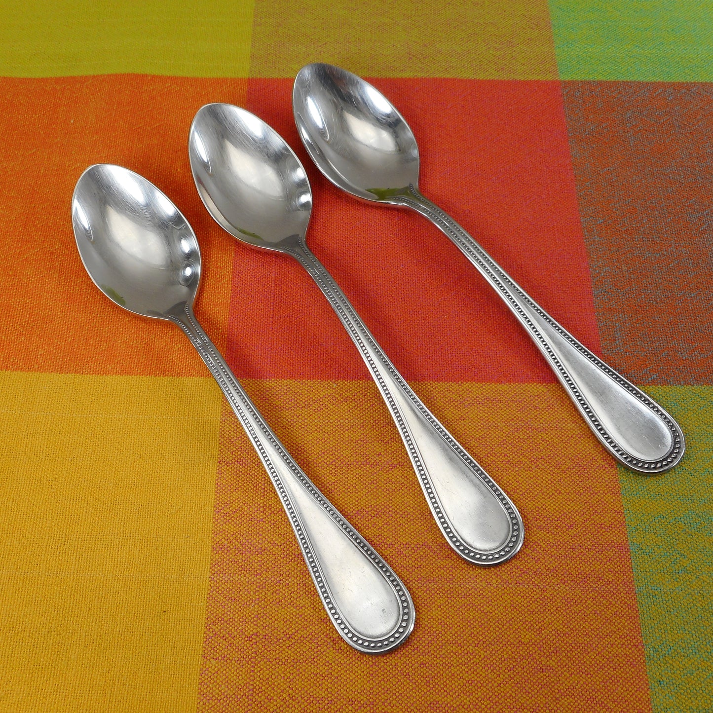 Towle Germany Antique Beaded 18/8 Stainless Place Spoons