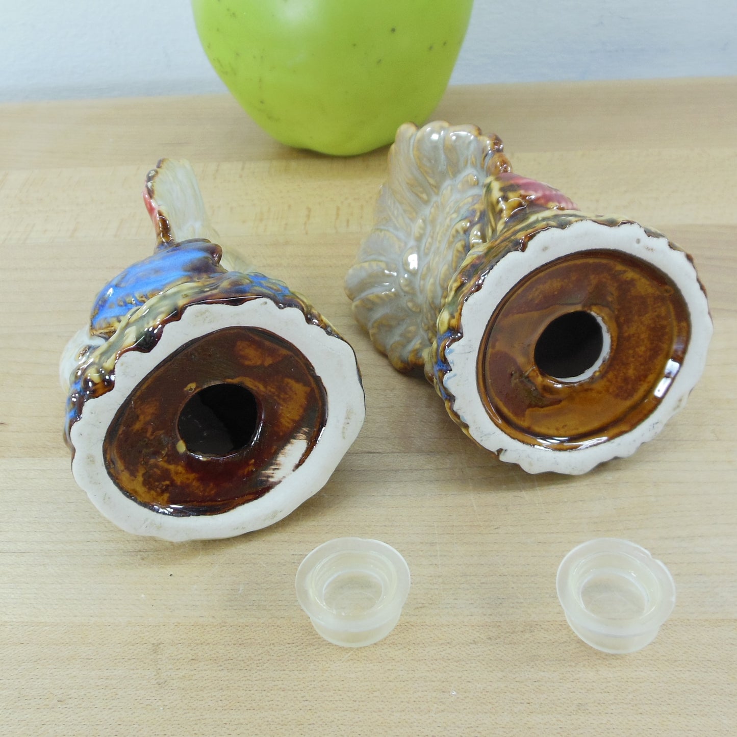 Salt & Pepper Shakers Ceramic Poly-Chrome Turkeys Unbranded Used