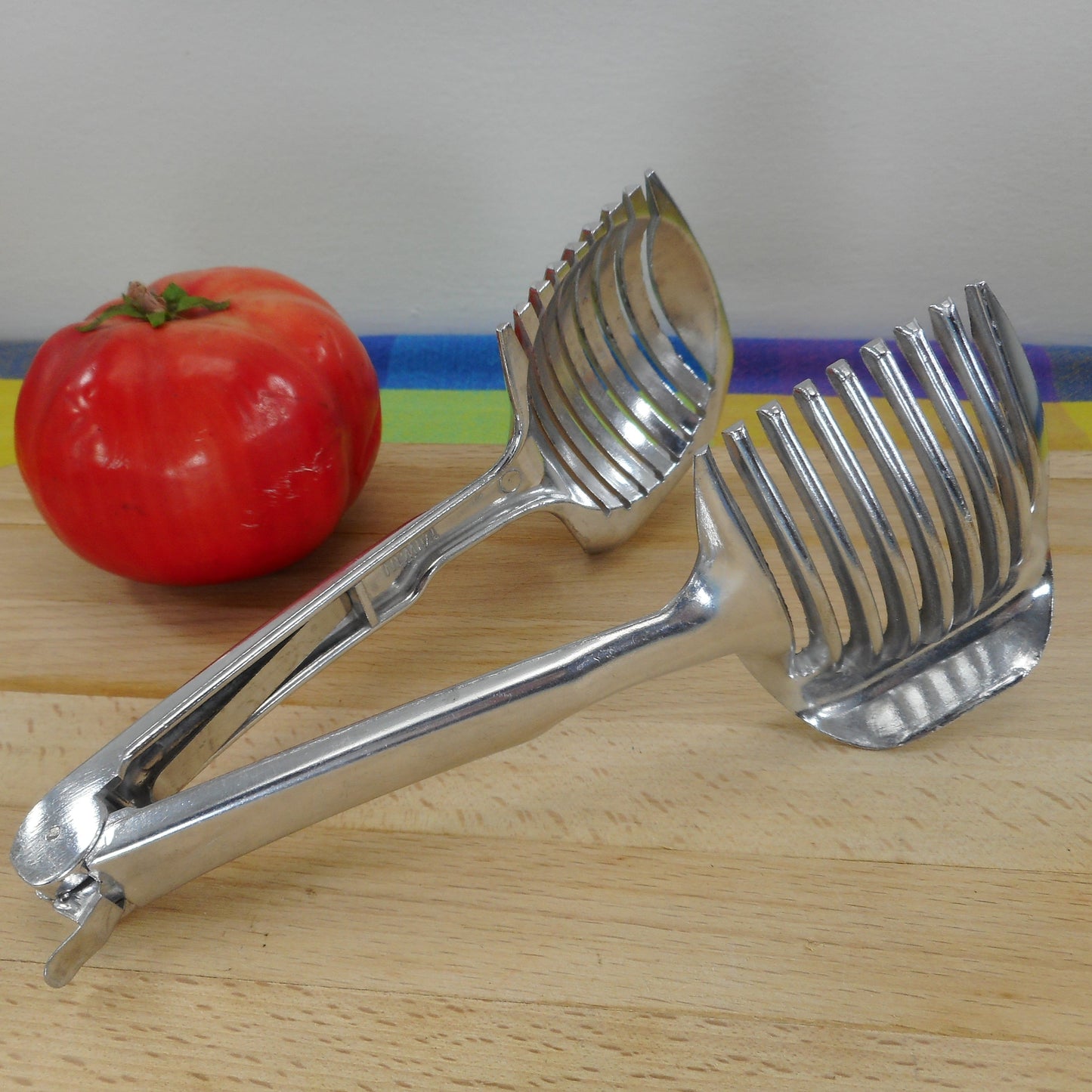 Unbranded Taiwan Aluminum Boiled Egg Tomato Slicing Guide Locking Handle