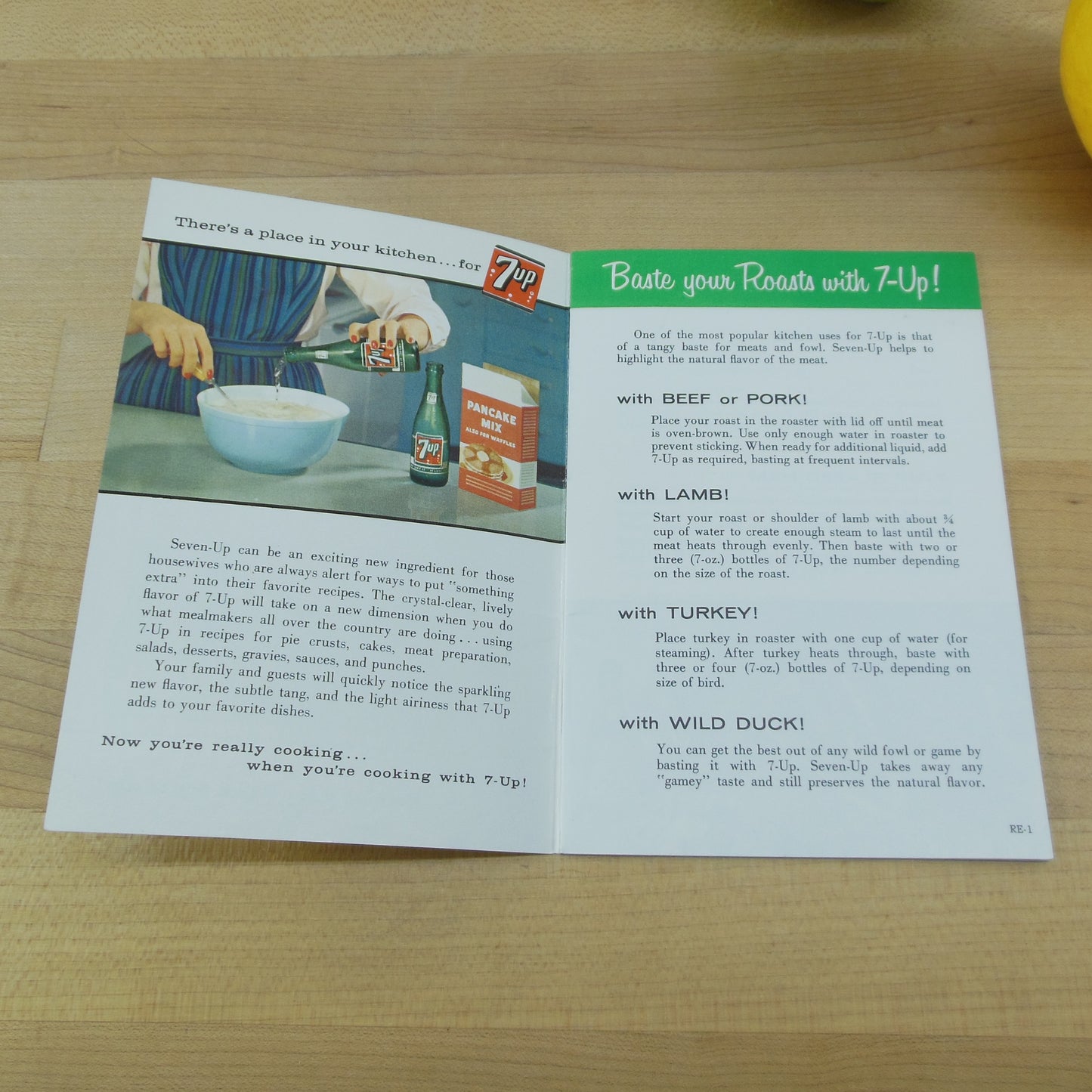 Seven-Up 7-Up 1957 Cooking Recipe Advertising Booklet Vintage