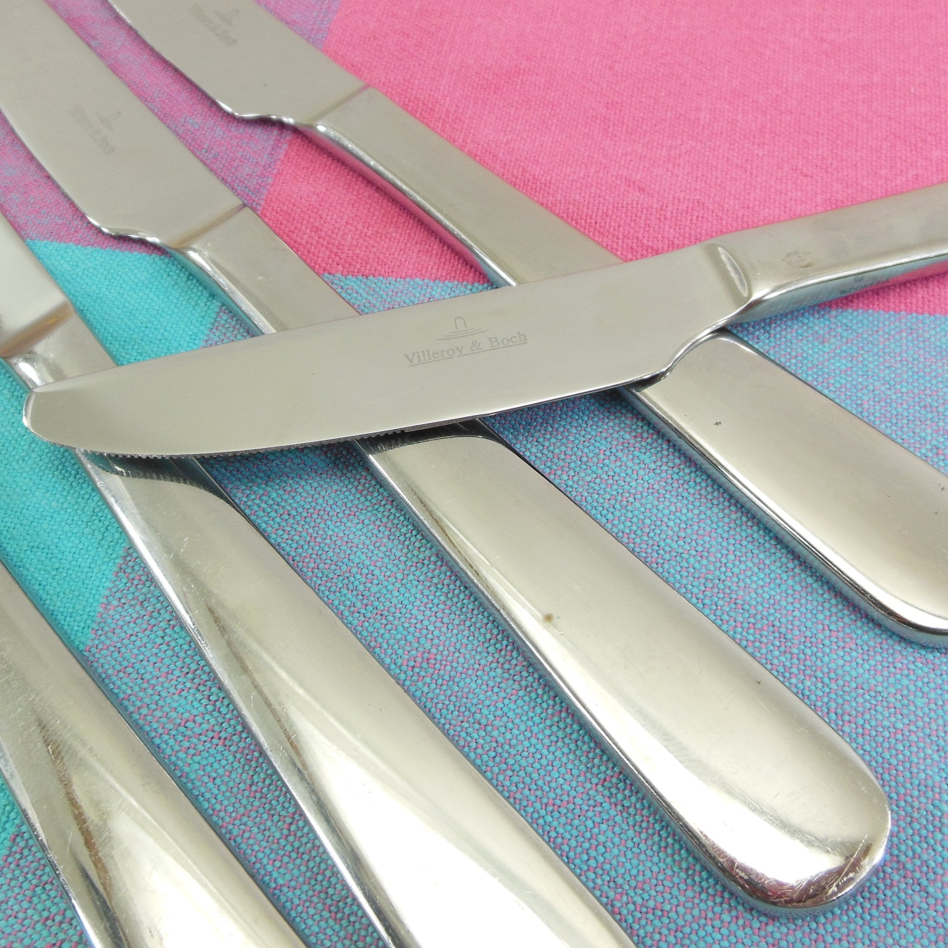 Villeroy & Boch Piccadilly Stainless Flatware - 5 Table Dinner Knives Used