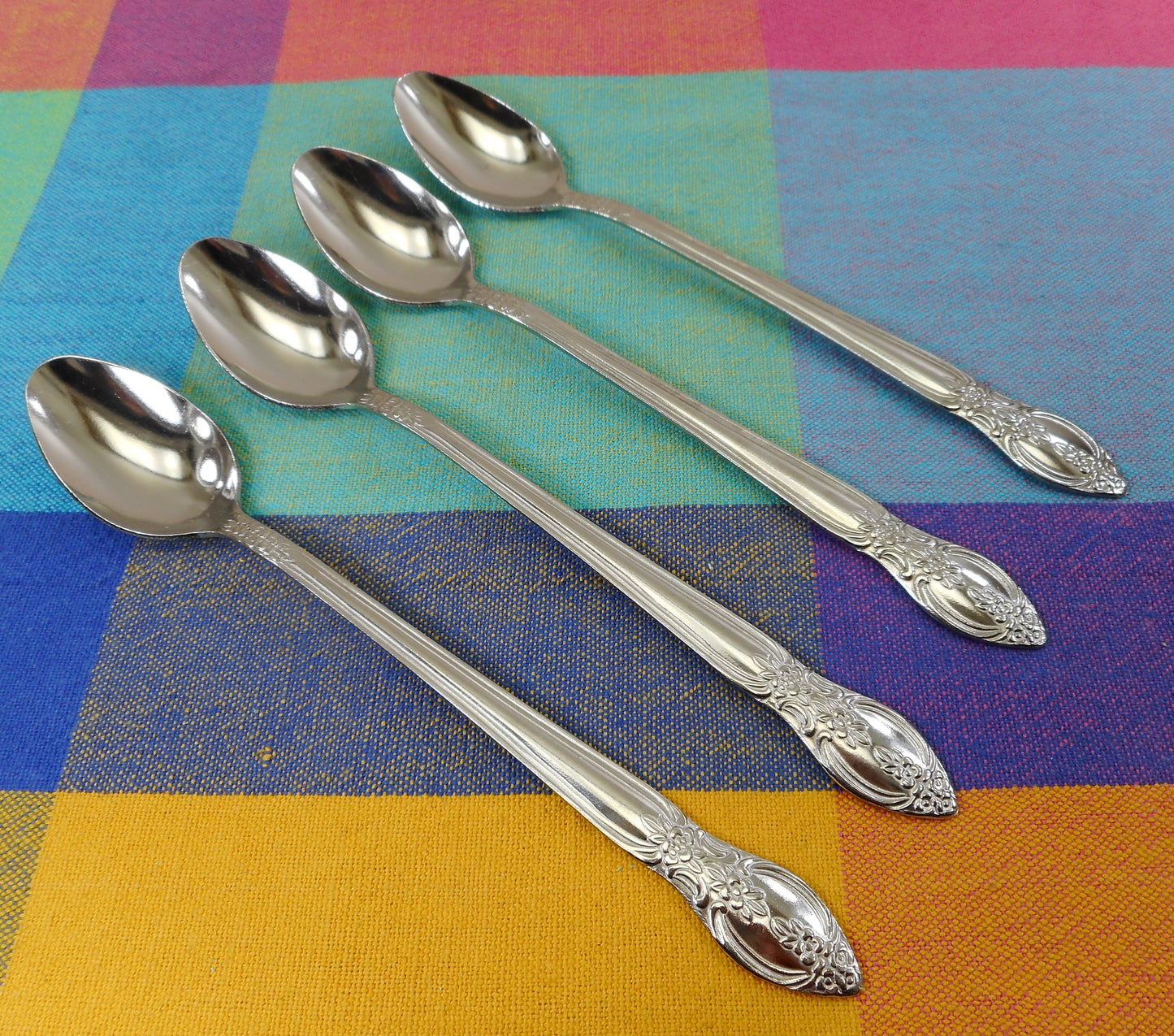 Rogers Co. China Verona Stainless Flatware - Set of 4 Iced Tea Spoons