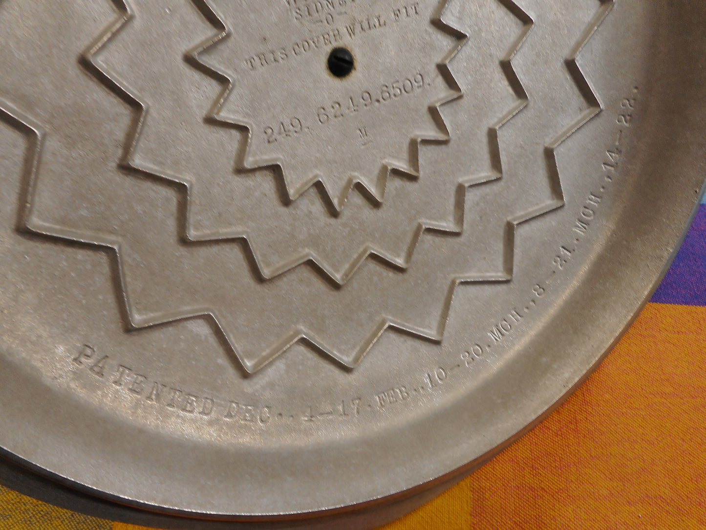 Wagner Ware Aluminum 249 Basting Lid #9 for Round Roaster Patent Dates
