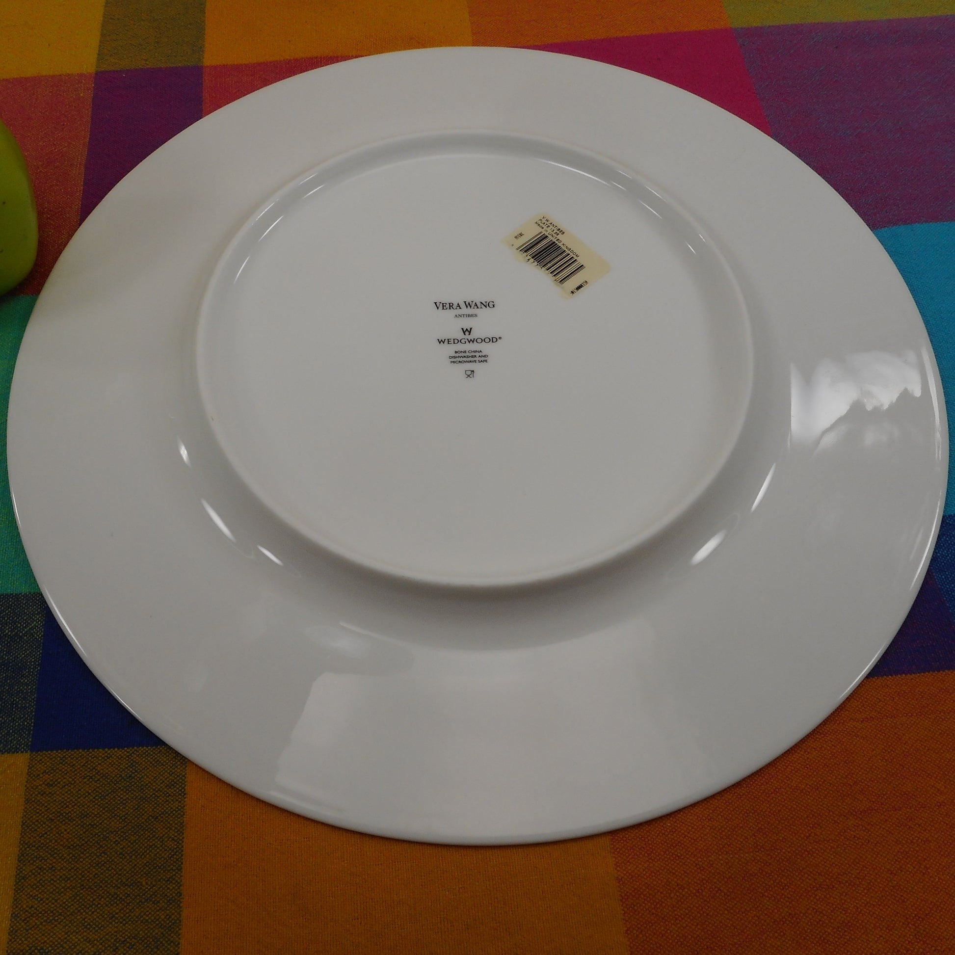 Wedgwood England Bone China Vera Wang Antibes - 13.25" Round Charger Platter White Rings used