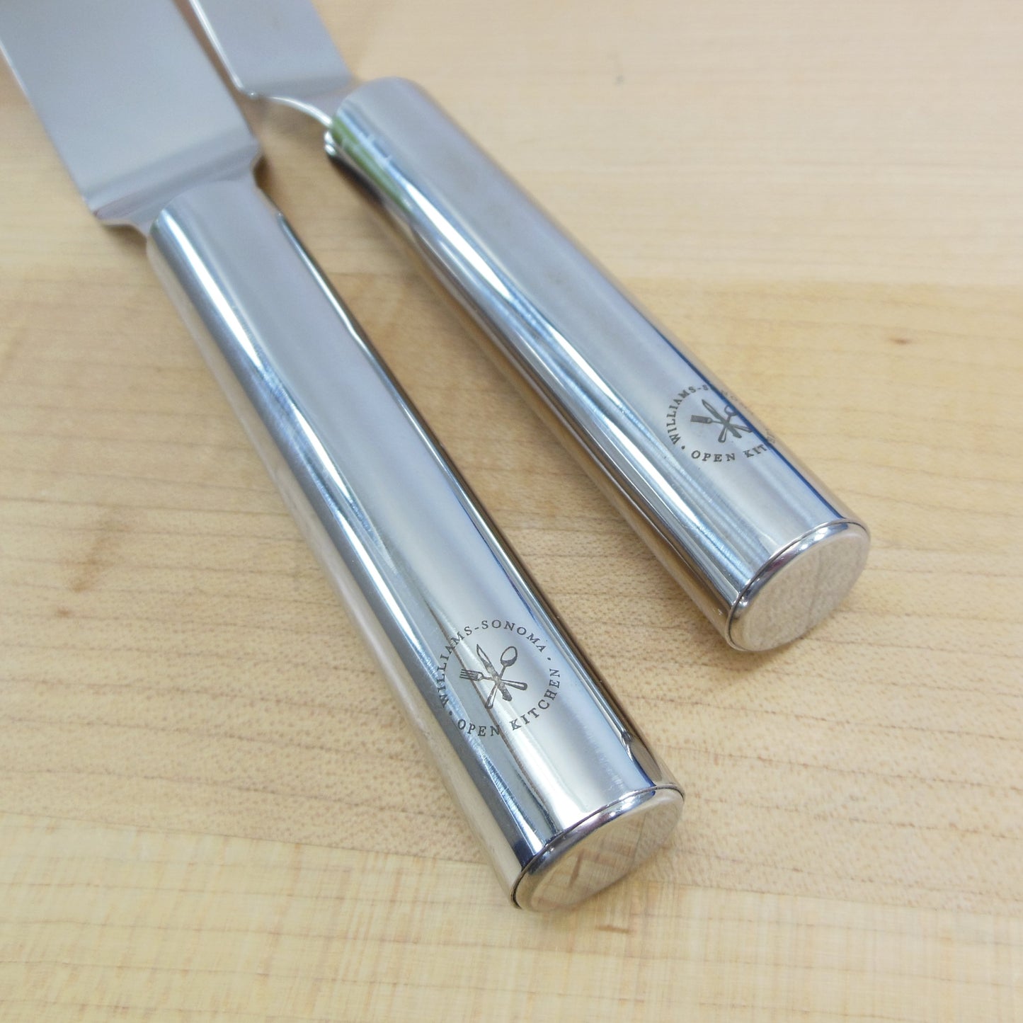 Williams Sonoma Open Kitchen Stainless Pair Icing Spatula Baker Knives Used