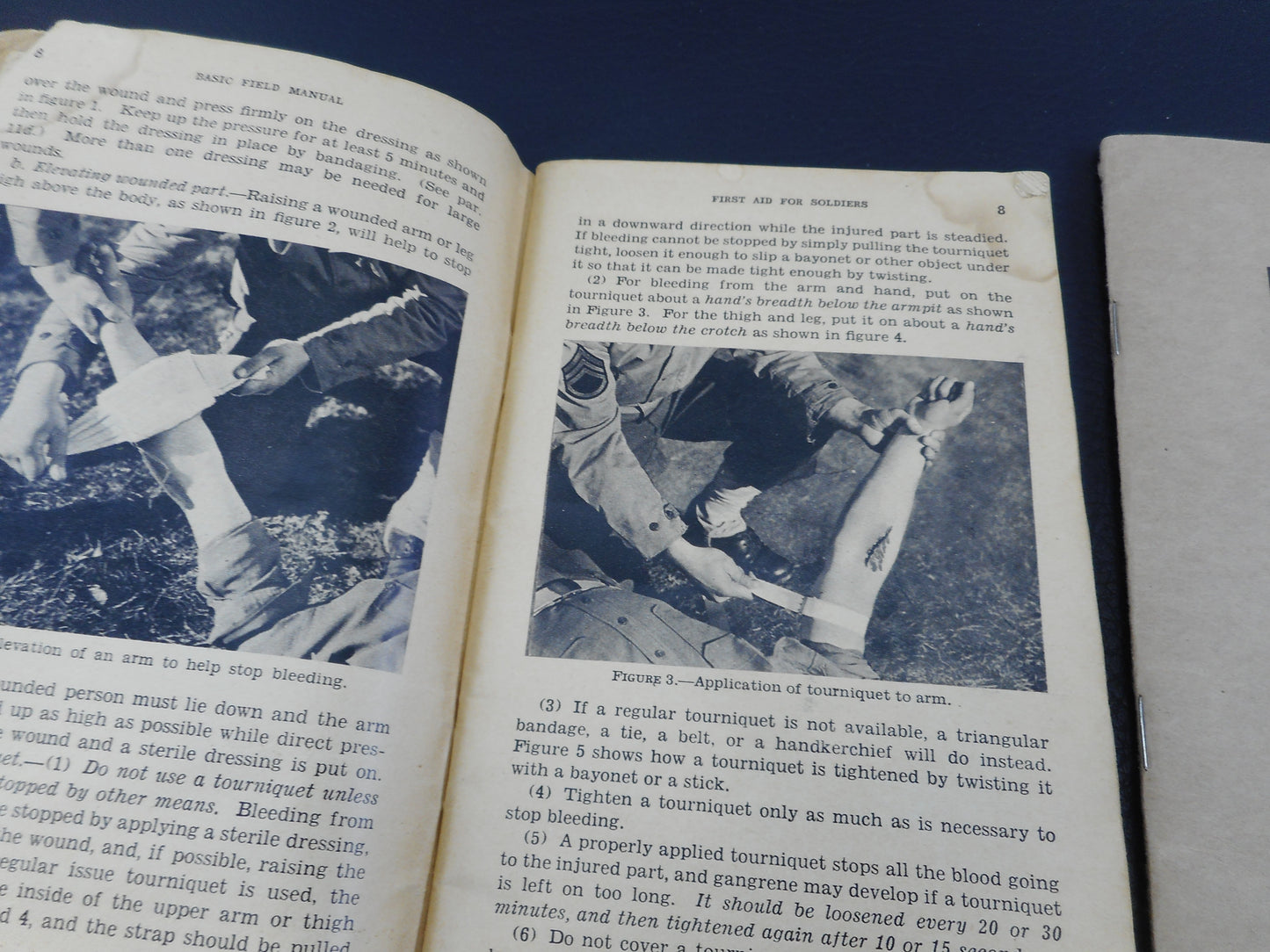 WWII 1943 Basic Field Manual First Aid For Soldiers & Civil Defense Books Used