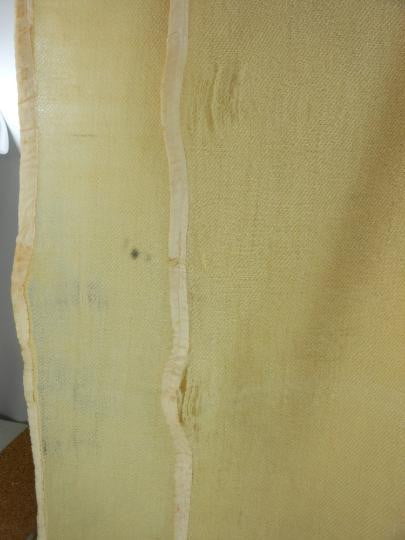 Antique Hand Loomed Blanket Woven 2 Panels Yellow Wool collecdtible