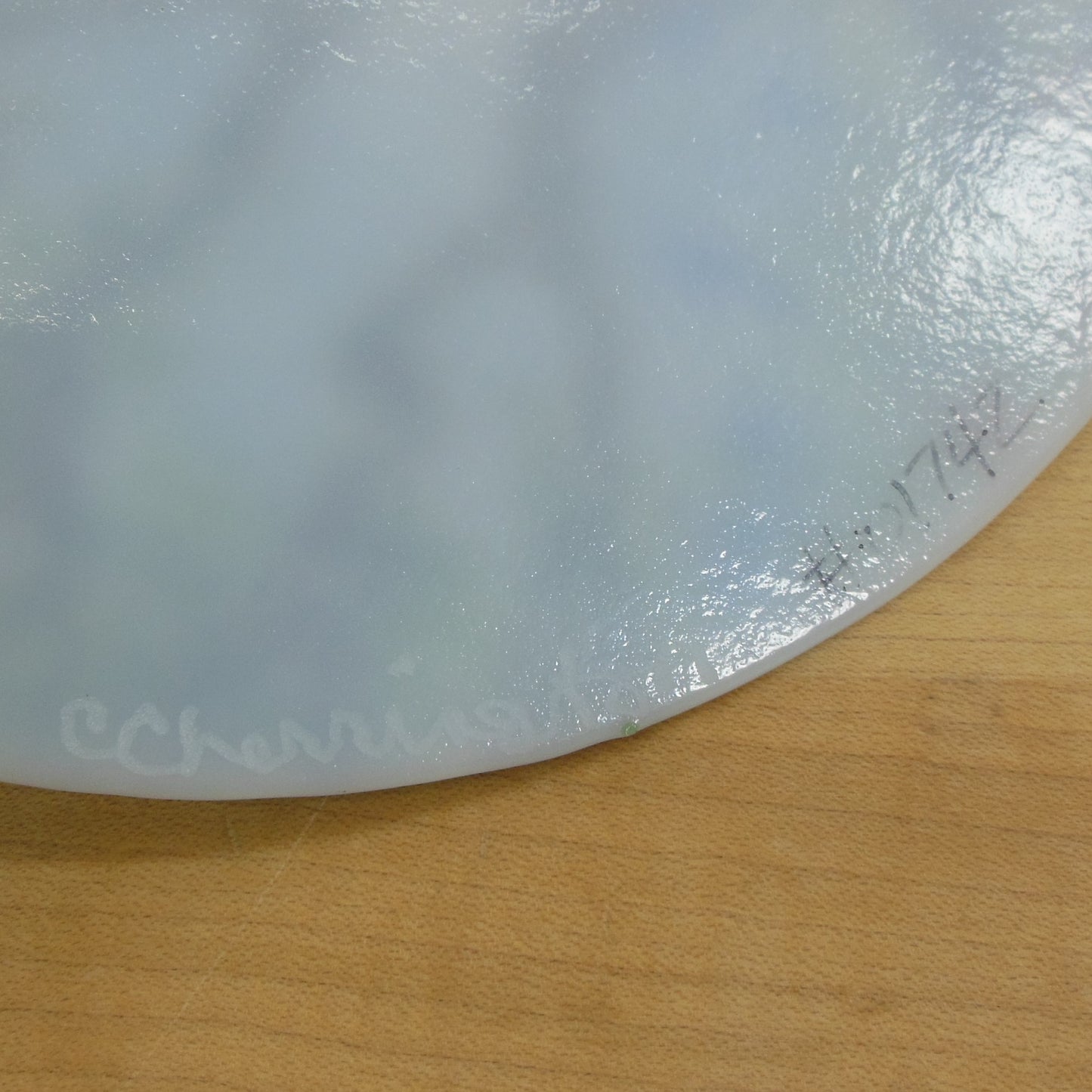 Cindy Cherrington Fused Art Glass Flowers Trees 8" Round Signed Numbered