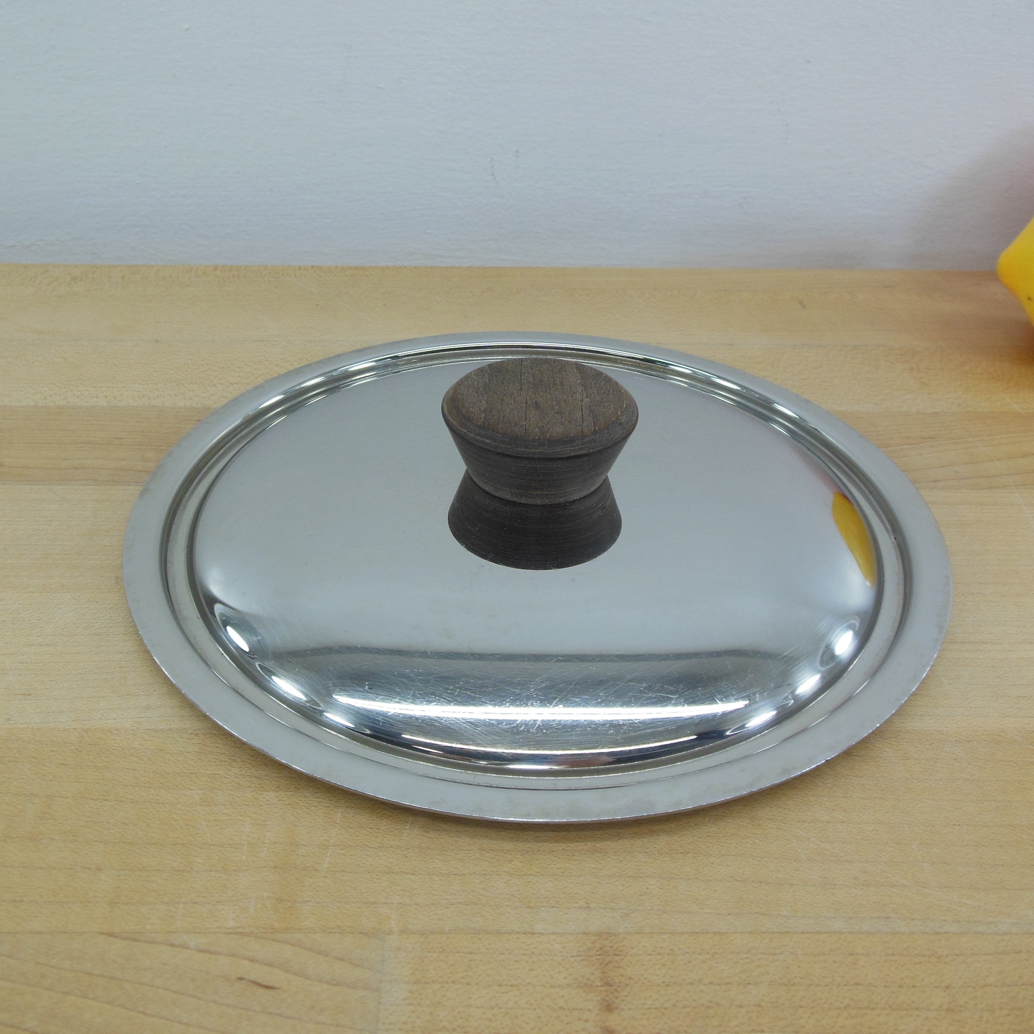 Cuisinart France Style Stainless Cookware Replacement Lid Teak Knob 7