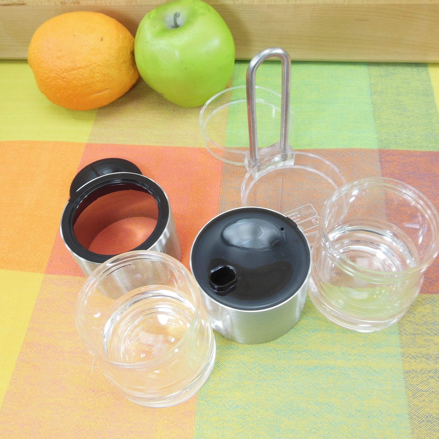Emsa Design Germany Stainless Acrylic Sugar Creamer Set Used