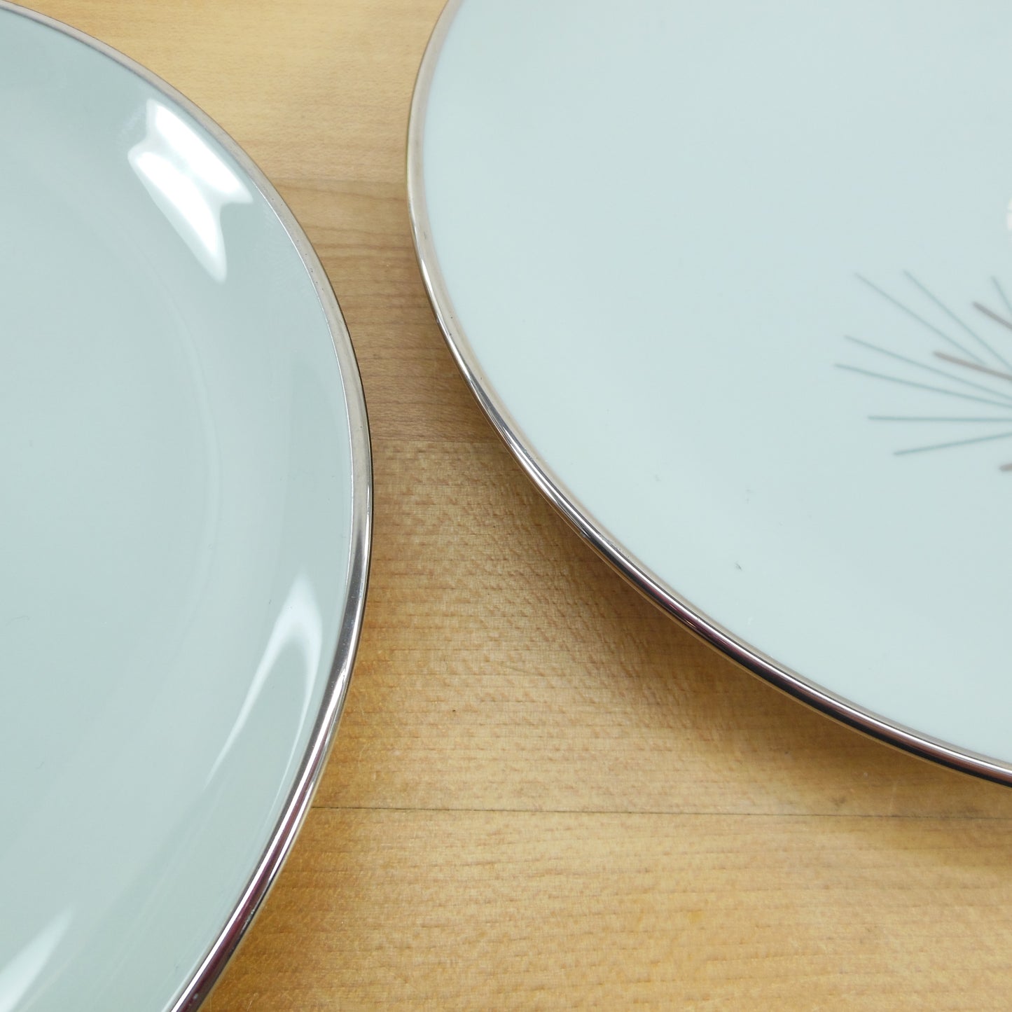 Franciscan China Silver Pine - Bread & Butter Plates 4 Set Vintage