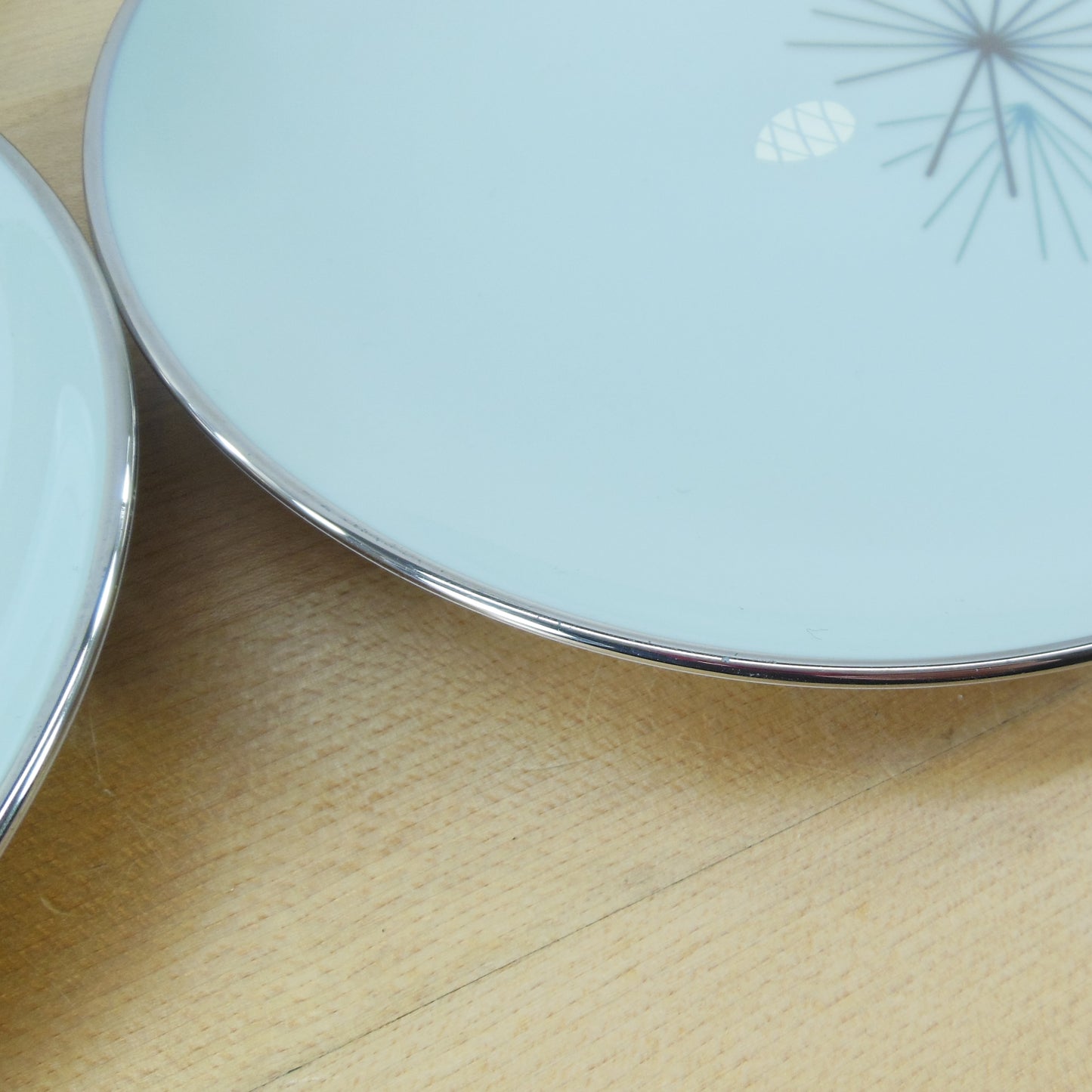 Franciscan China Silver Pine - Bread & Butter Plates 4 Set Used