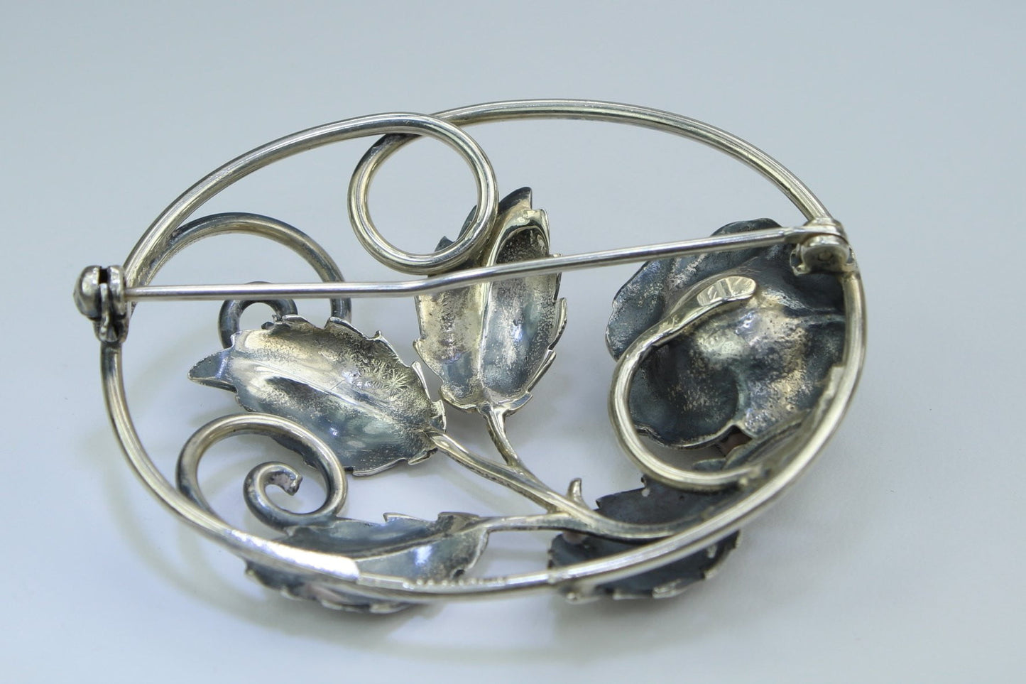 Vintage Sterling Pin Rose Open Work Exquisite detail
