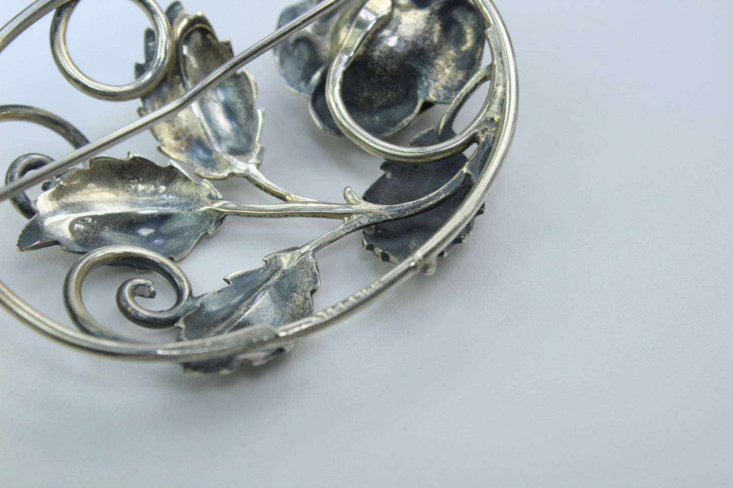 Vintage Sterling Pin Rose Open Work Exquisite 925