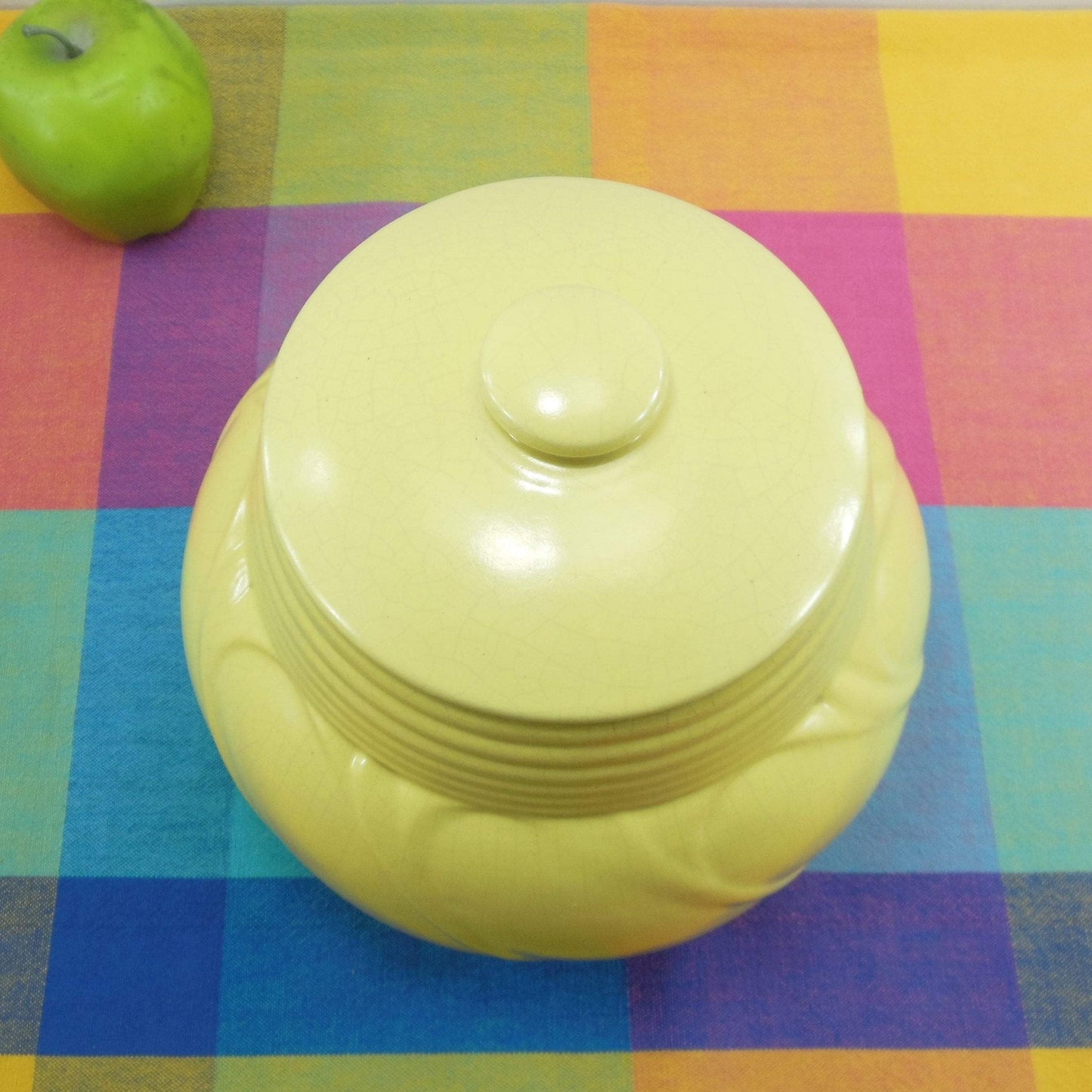 Red Wing Rumrill Yellow Pottery Cookie Jar Urn P 24 Lid