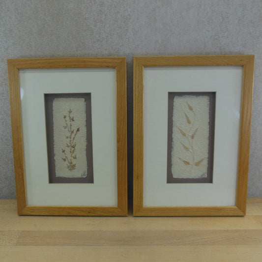 Waccamaw Pair Signed 1998 Paper Flora Art Pieces