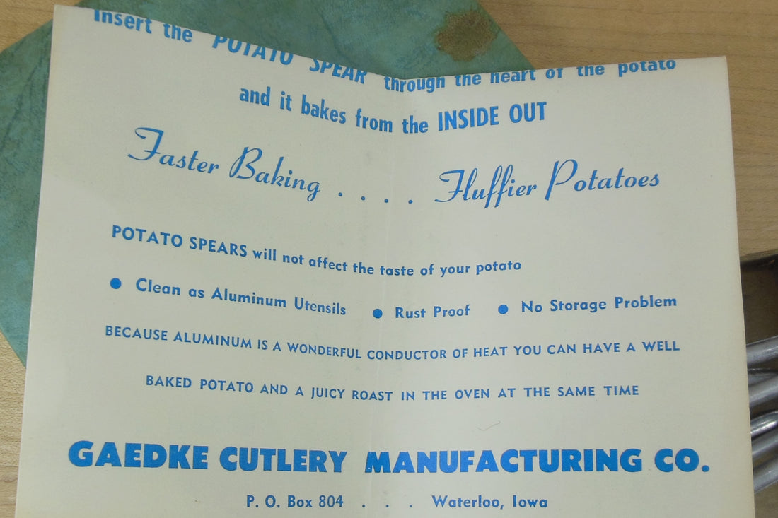 Gaedke Cutlery Co. Instructions For The Potato Baking Spears